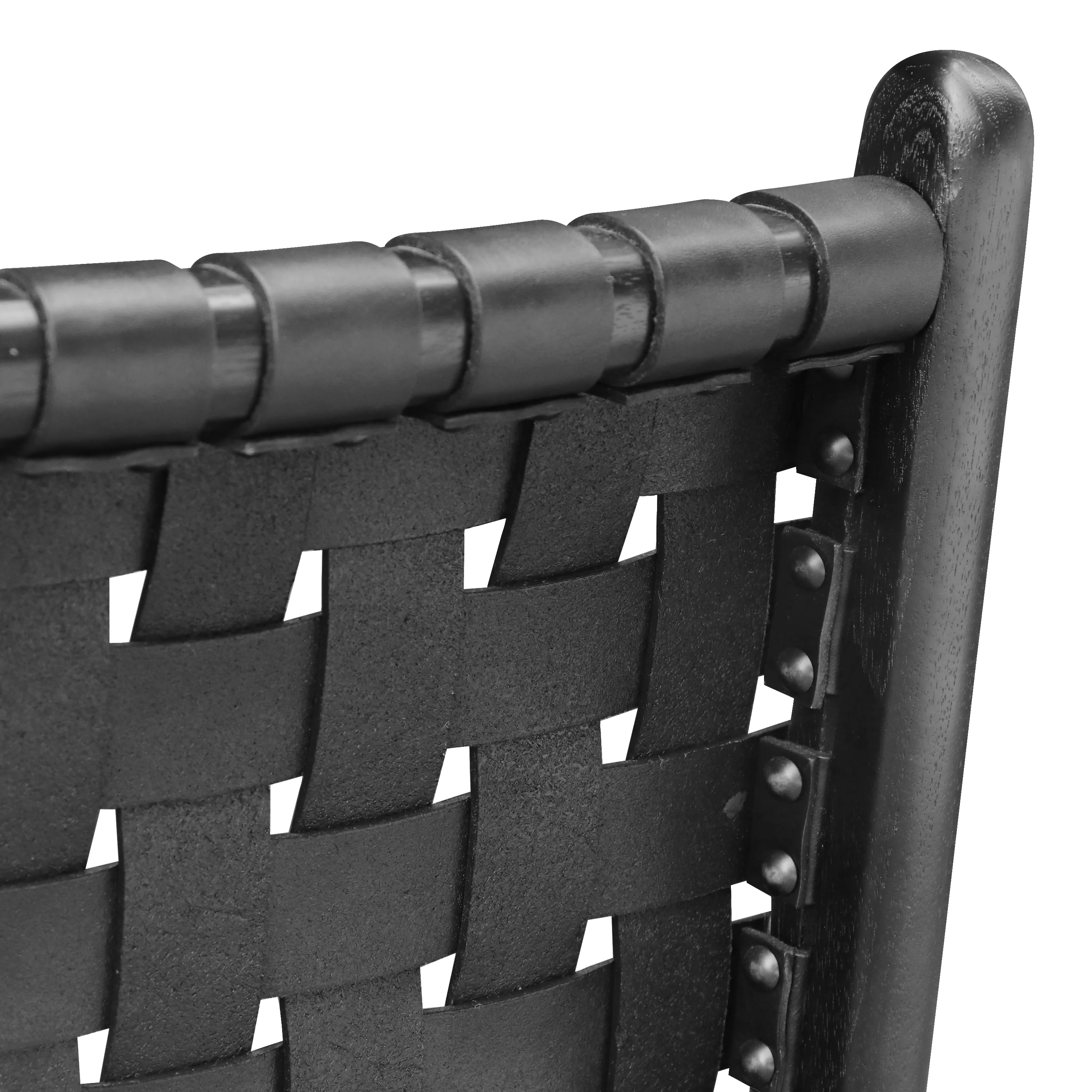 Banda Teak & Leather Dining Chair | Havana Black - Image 10