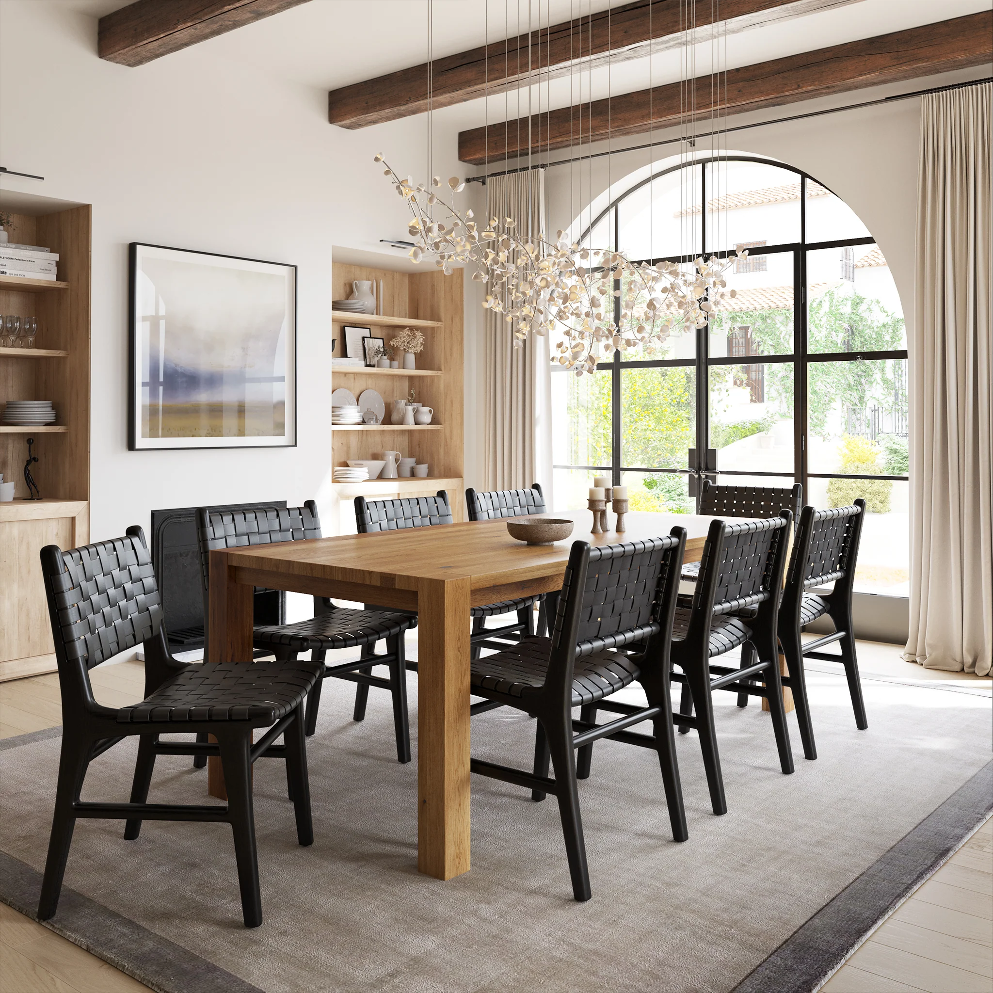Banda Teak & Leather Dining Chair | Havana Black - Image 2