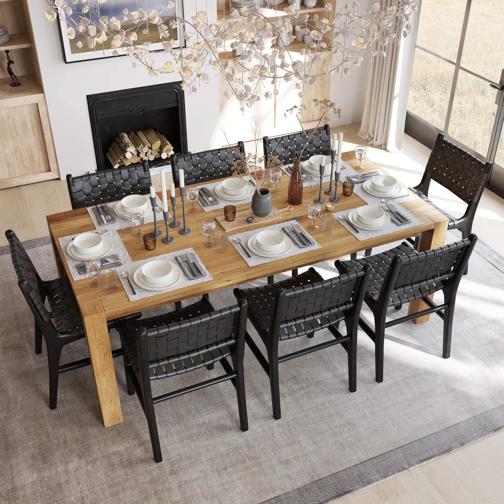Banda Teak & Leather Dining Chair | Havana Black - Image 3