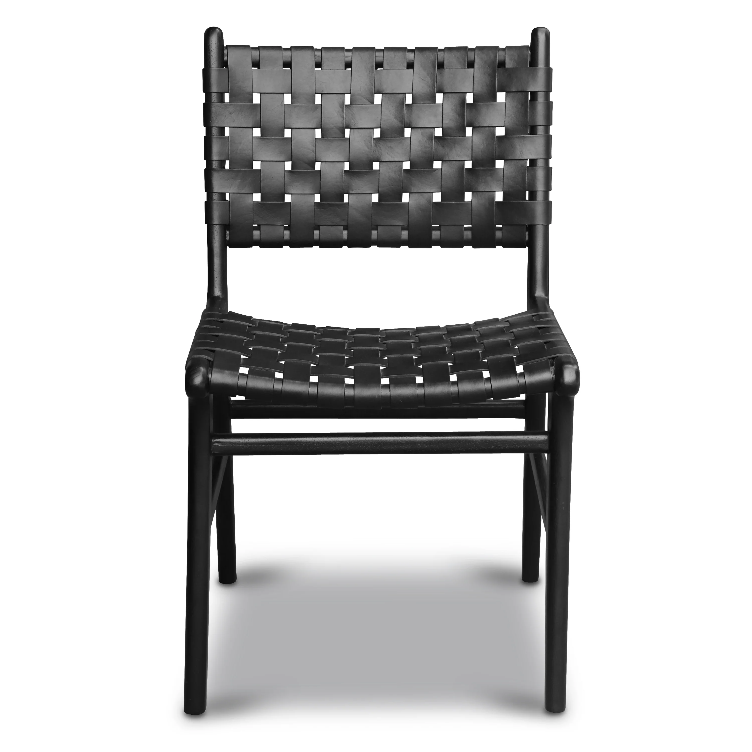 Banda Teak & Leather Dining Chair | Havana Black - Image 4