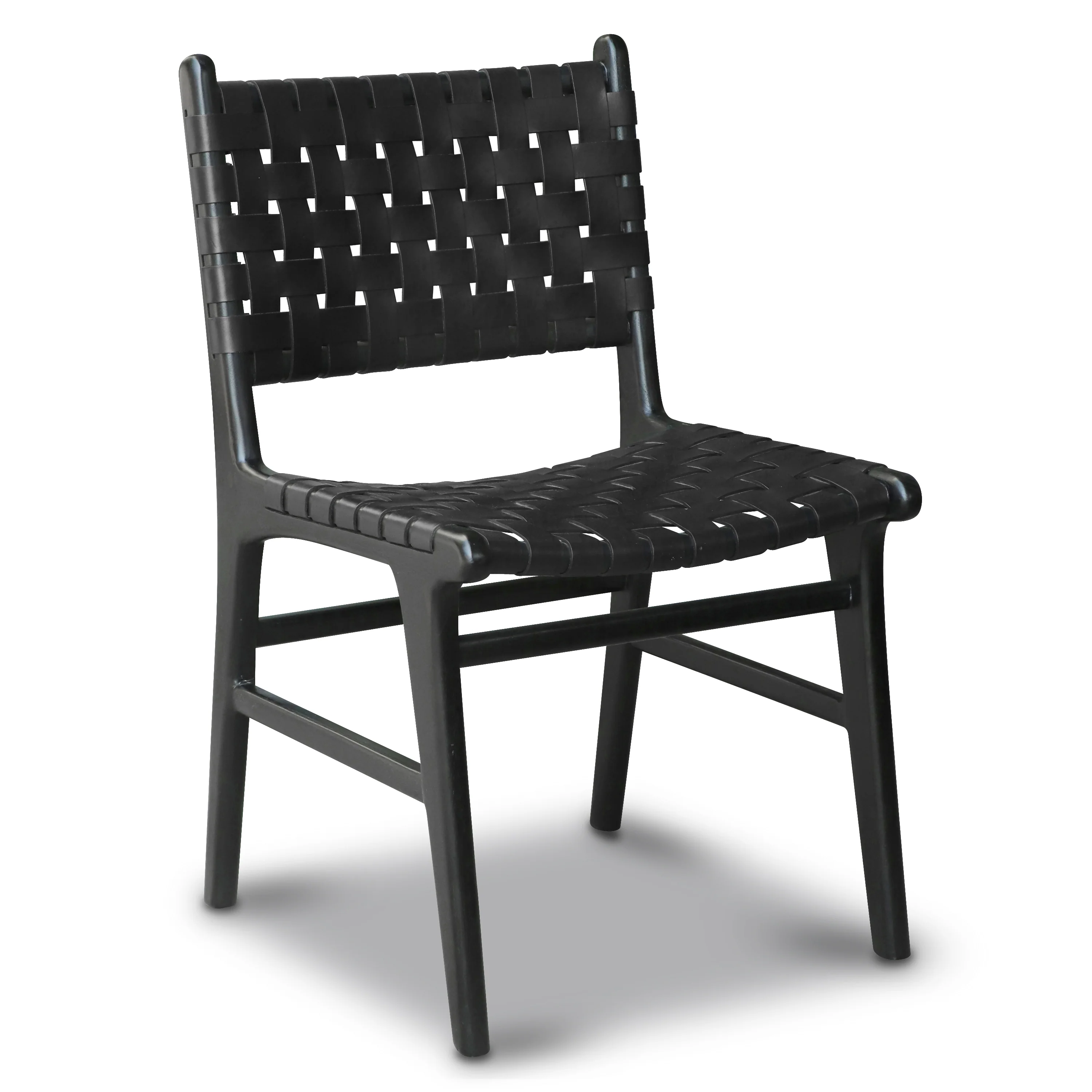 Banda Teak & Leather Dining Chair | Havana Black - Image 5
