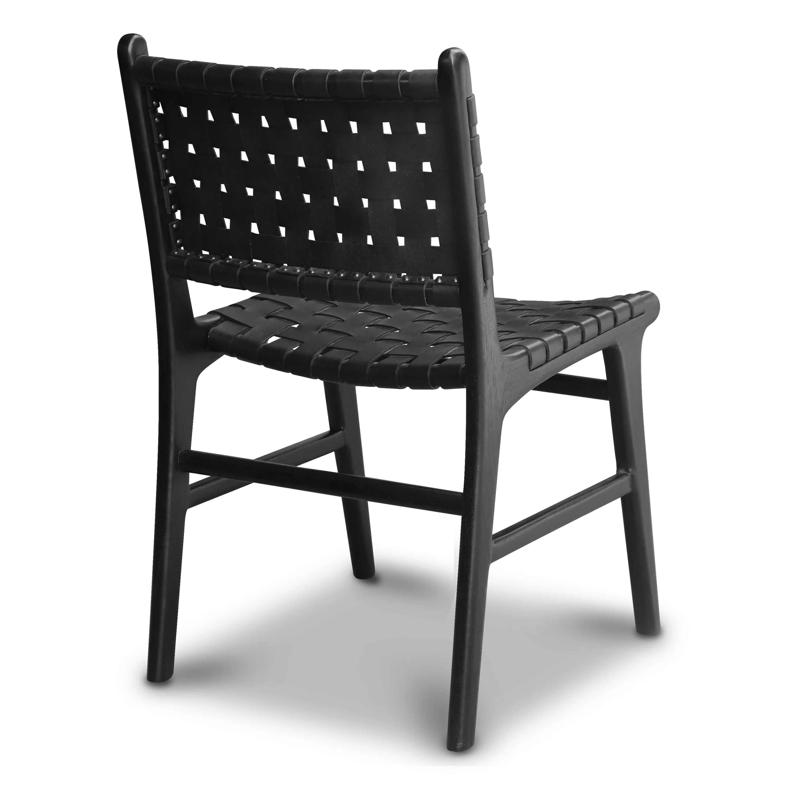 Banda Teak & Leather Dining Chair | Havana Black - Image 7