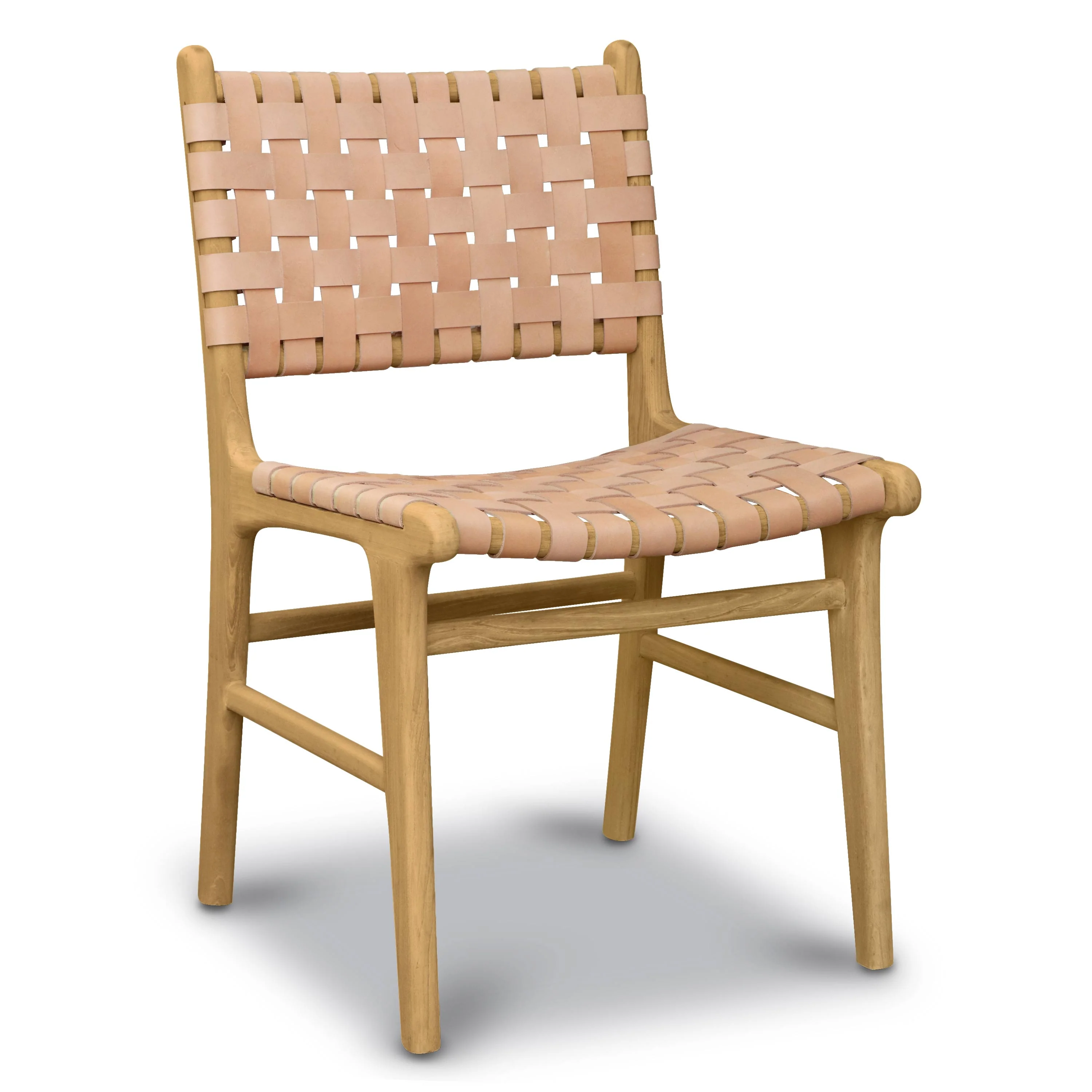 Banda Teak & Leather Dining Chair | Russet Natural - Image 3