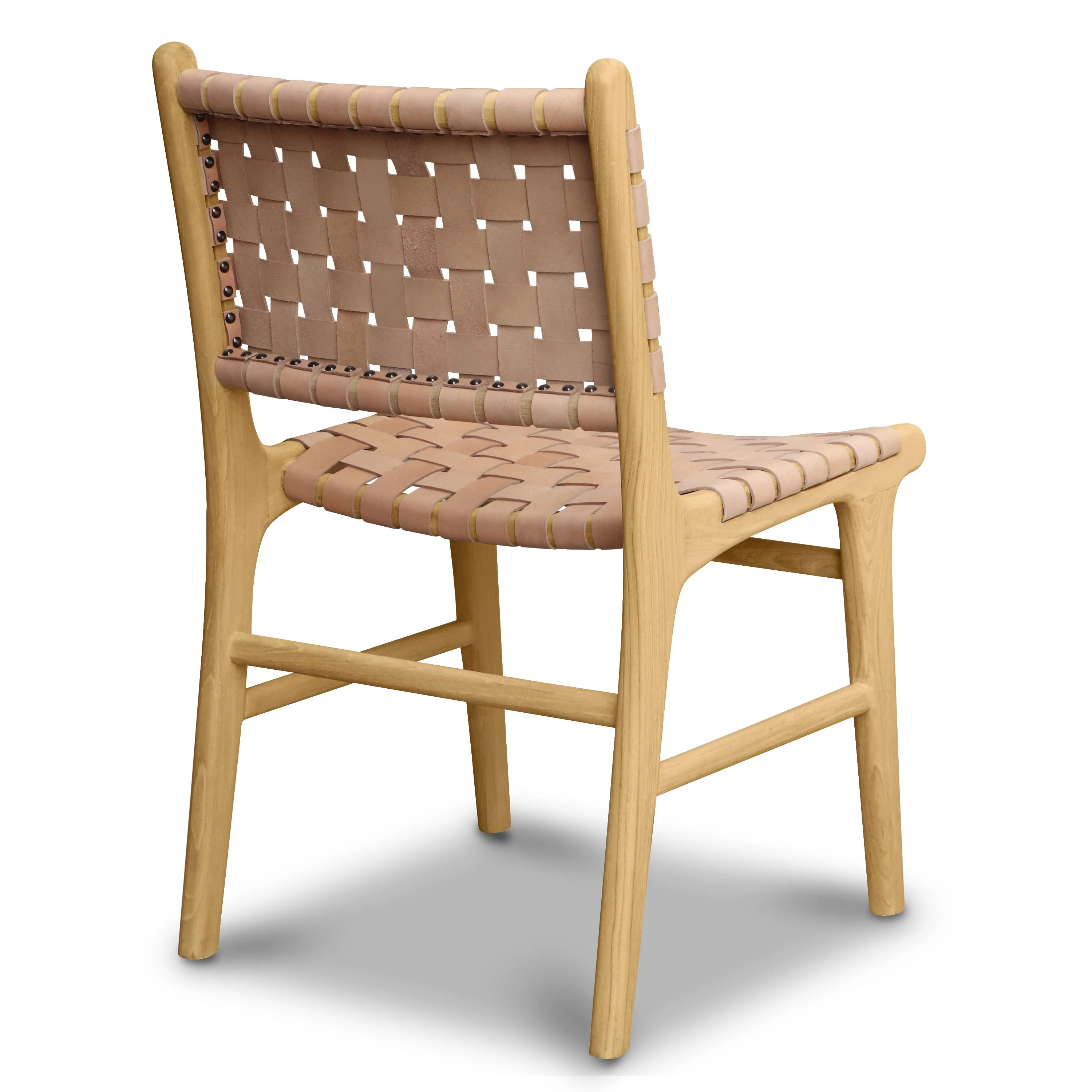 Banda Teak & Leather Dining Chair | Russet Natural - Image 5