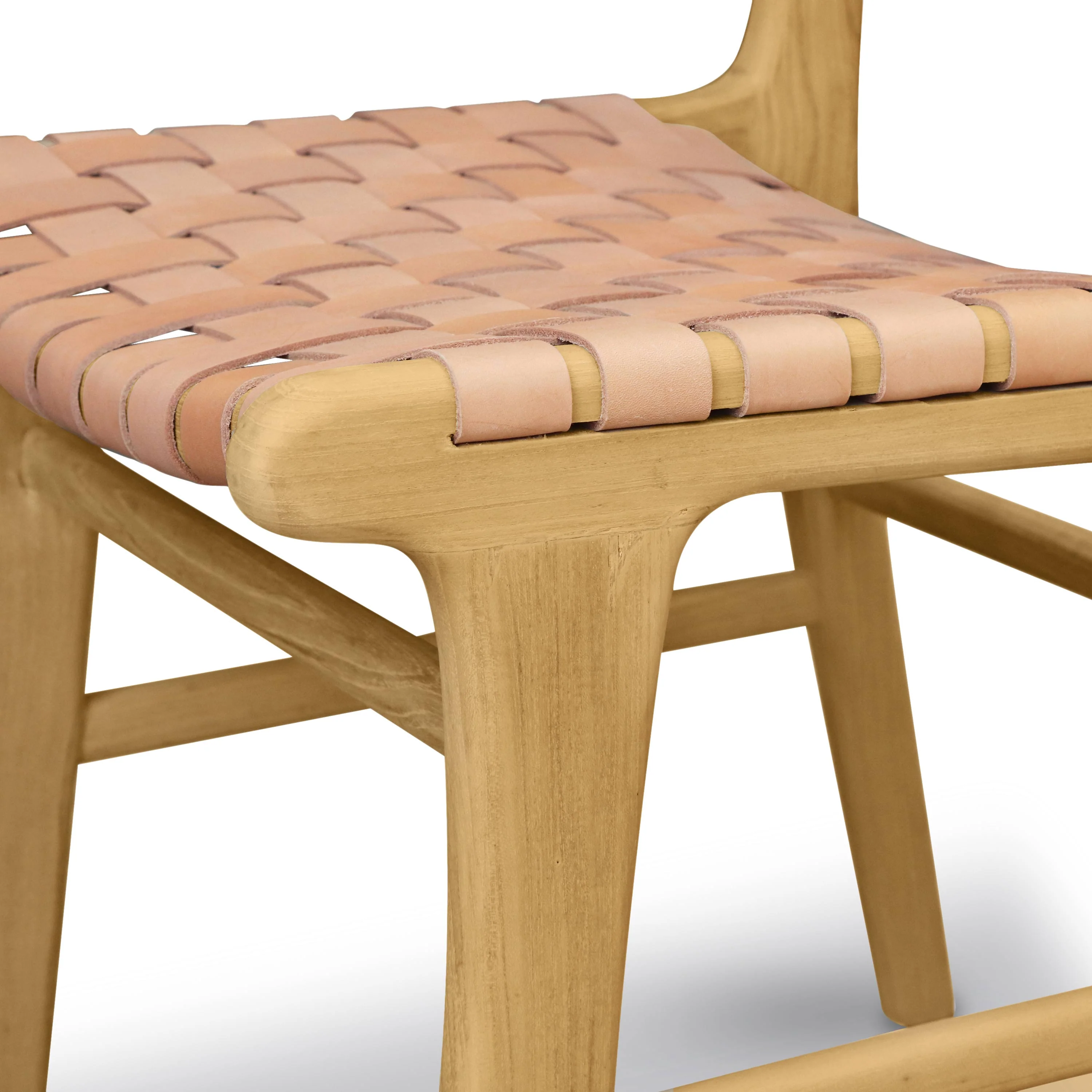 Banda Teak & Leather Dining Chair | Russet Natural - Image 8