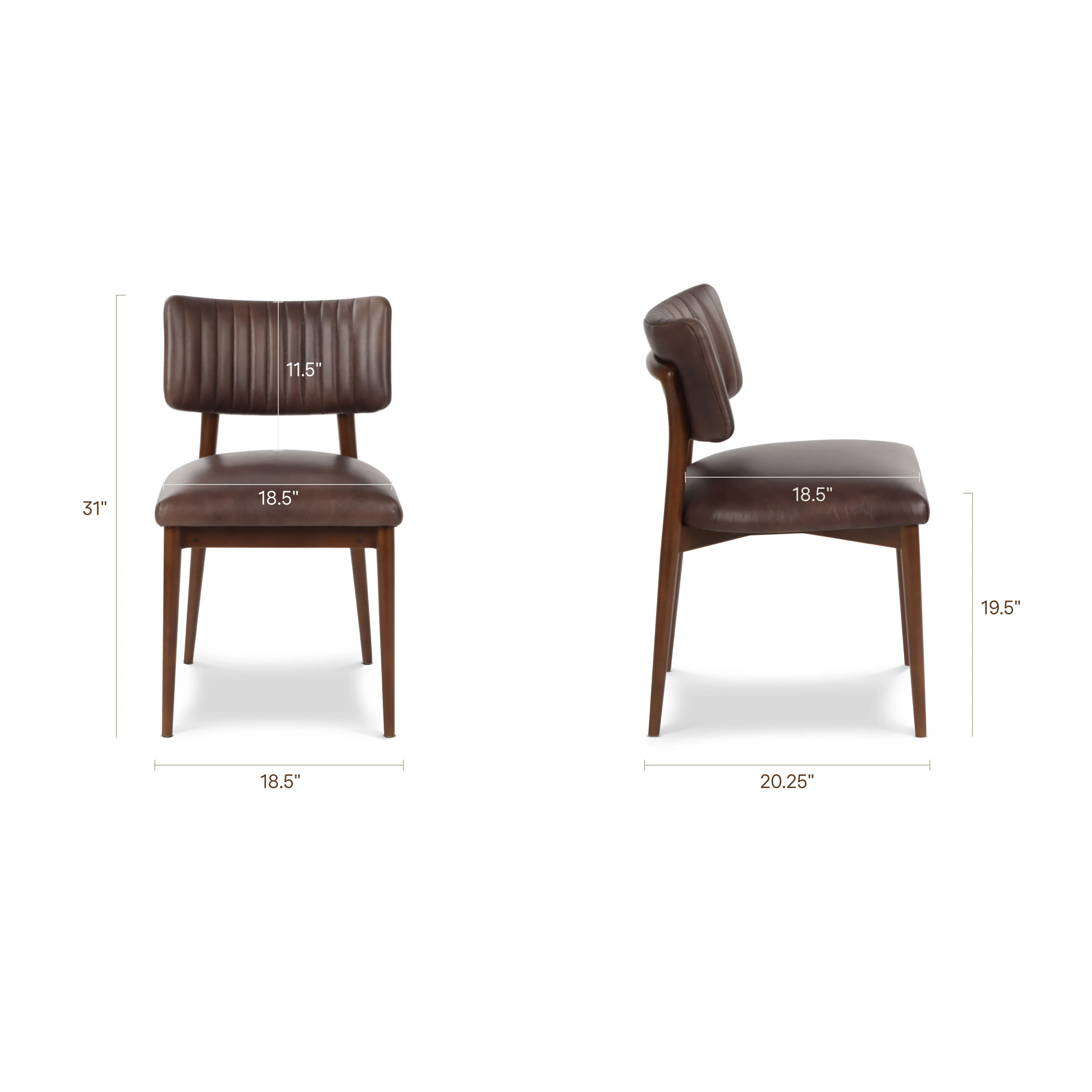 Bask Leather Dining Chair | Antique Brown - Image 8