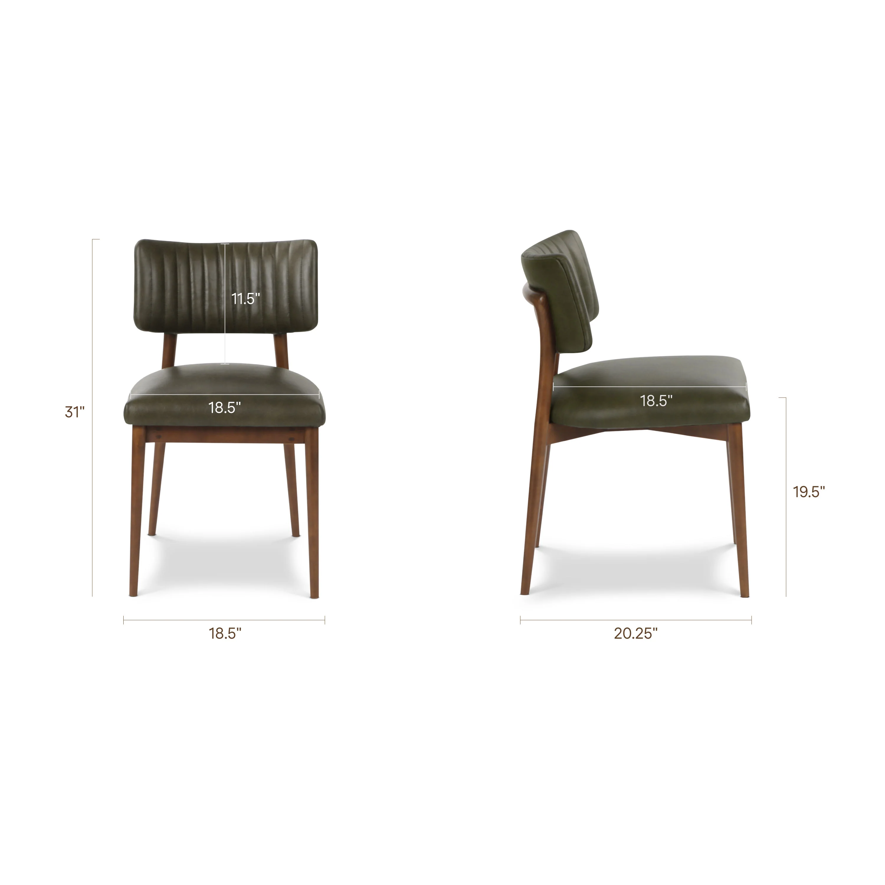 Bask Leather Dining Chair | Antique Green - Image 8