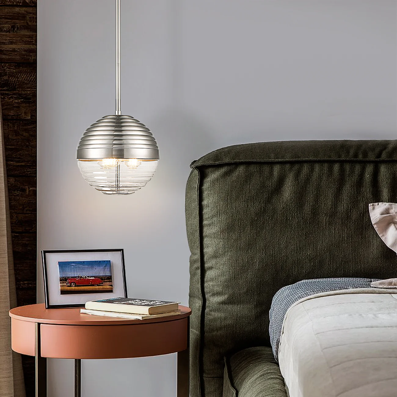 Bea Pendant Light | Satin Nickel/Clear - Image 5