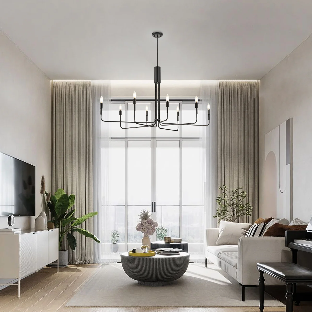 Bella 8-Light Chandelier | Black - Image 3