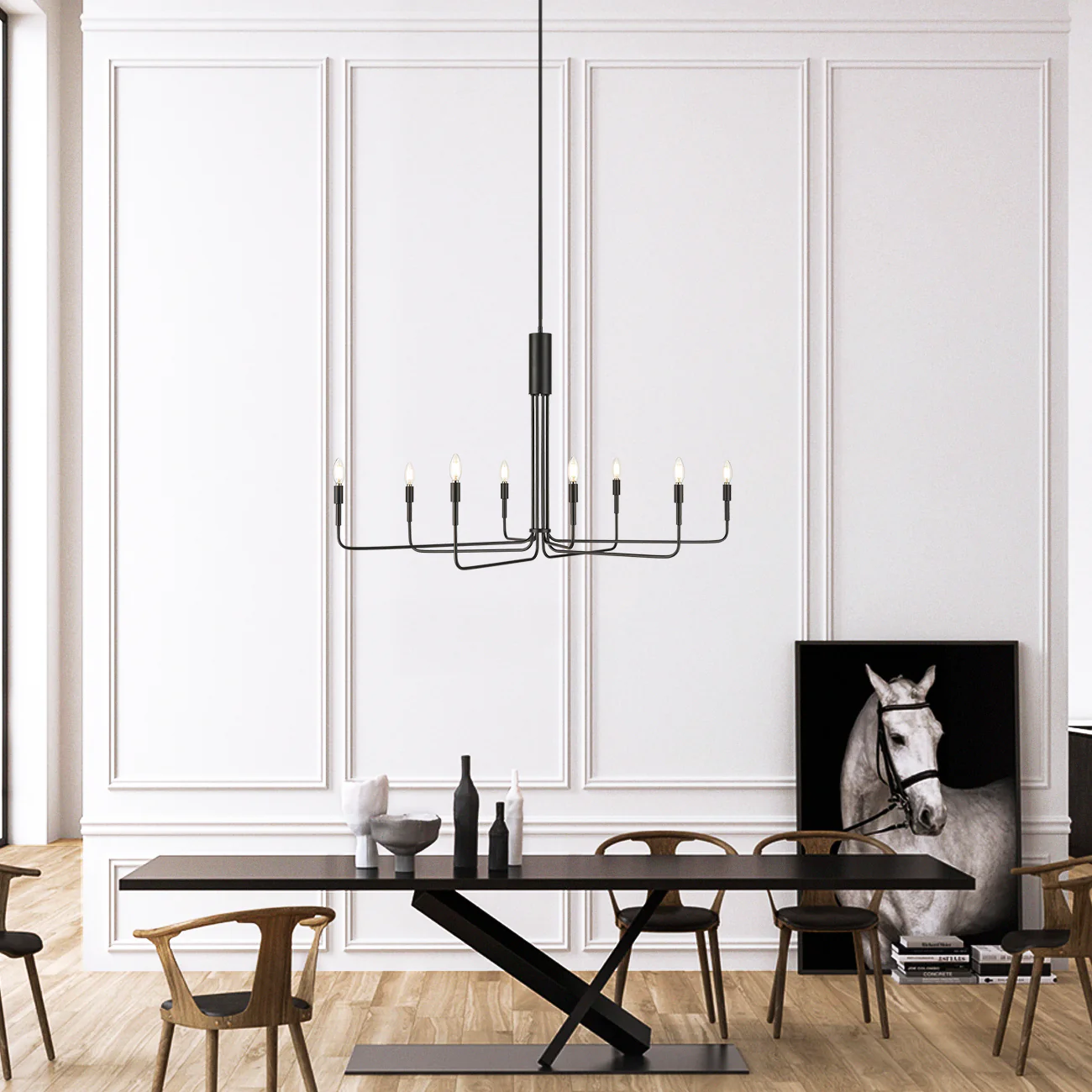 Bella 8-Light Chandelier | Black - Image 6