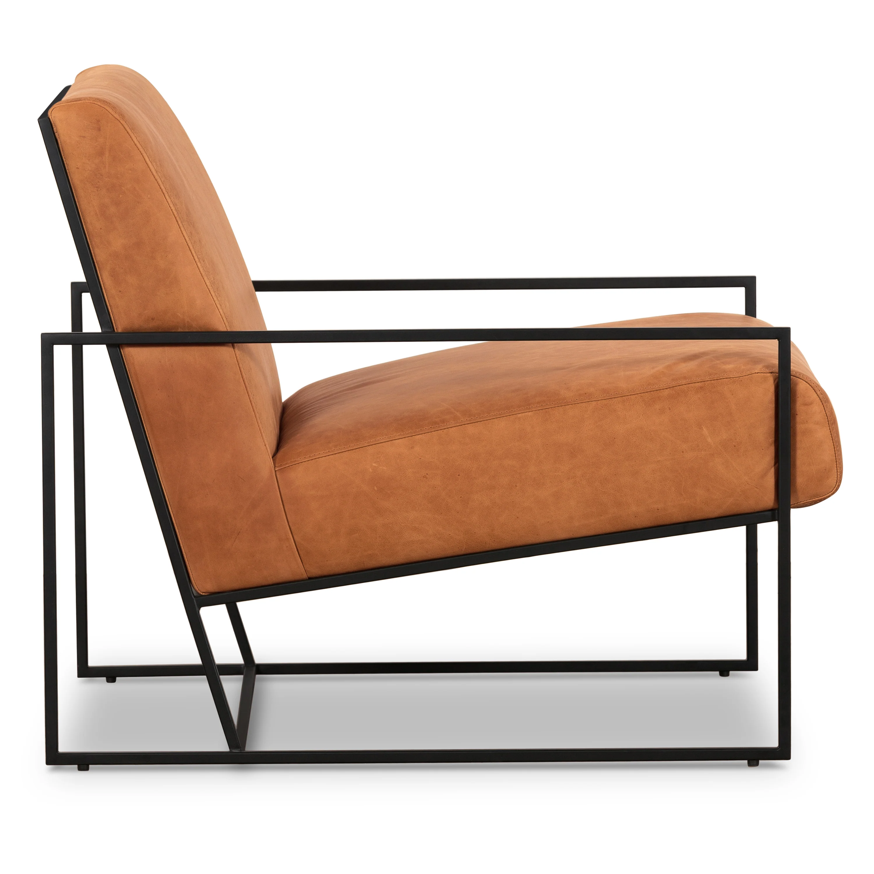 Bo Leather Lounge Chair | Cognac Tan - Image 6