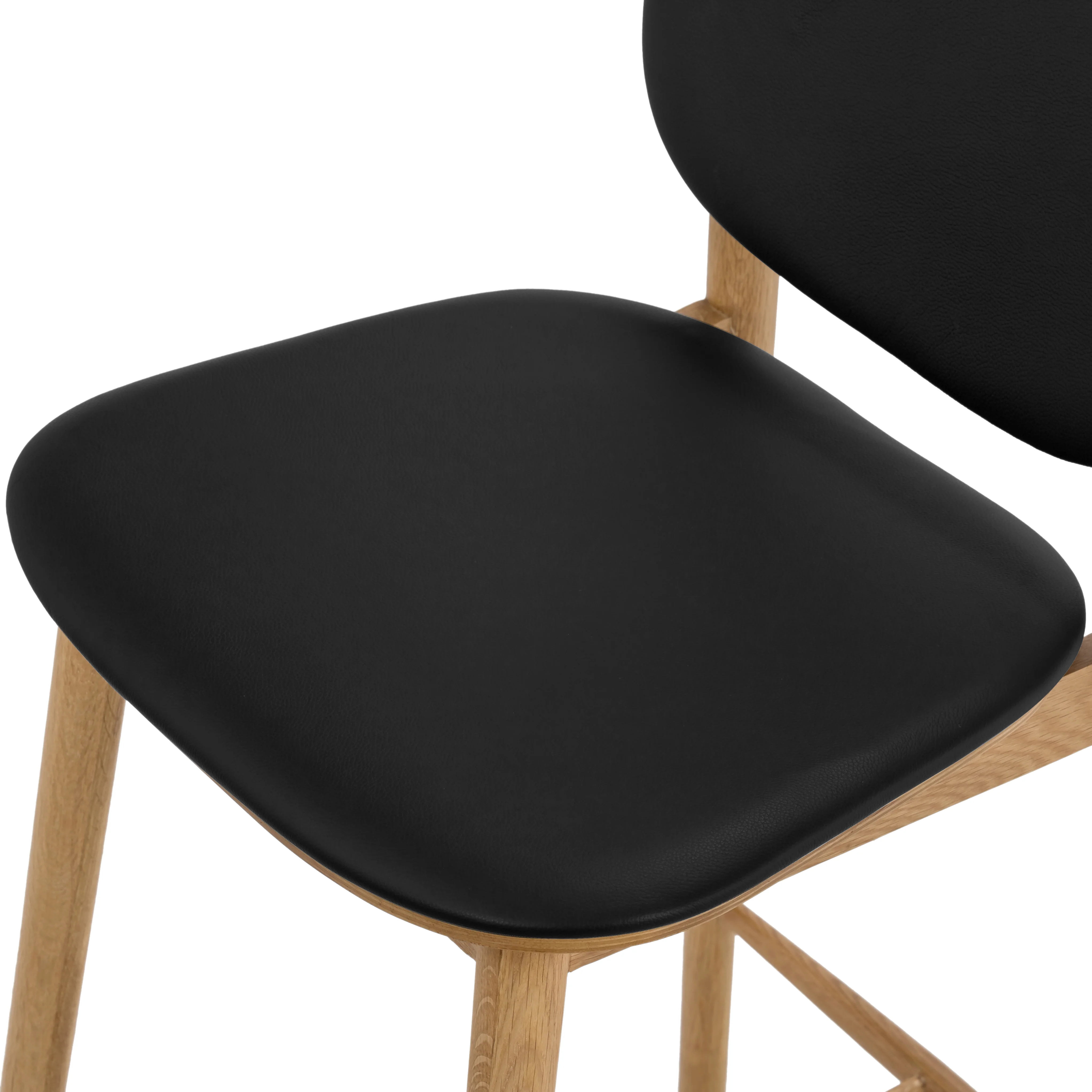 Bonato Leather Counter Stool | Black/Oak - Image 8