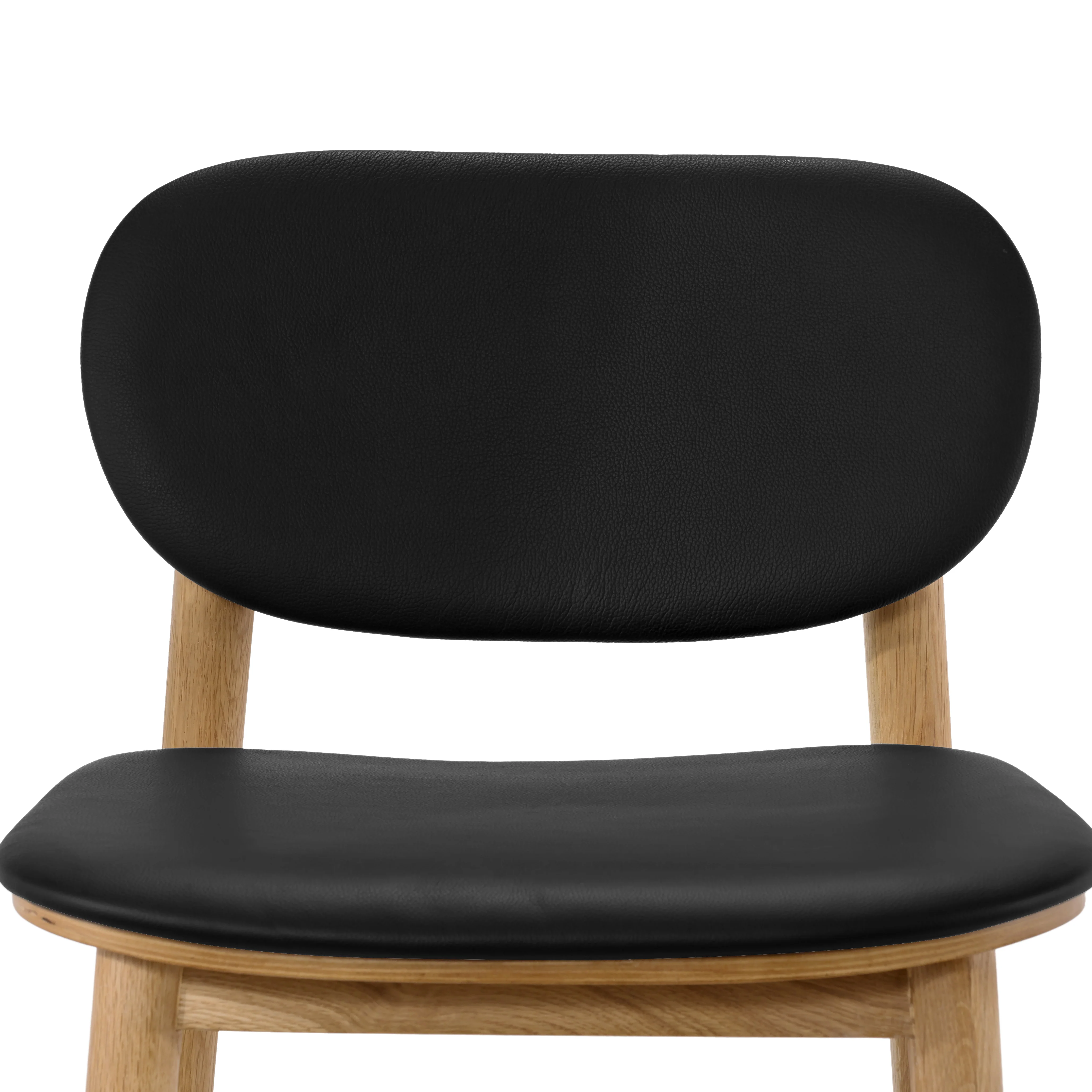 Bonato Leather Counter Stool | Black/Oak - Image 9