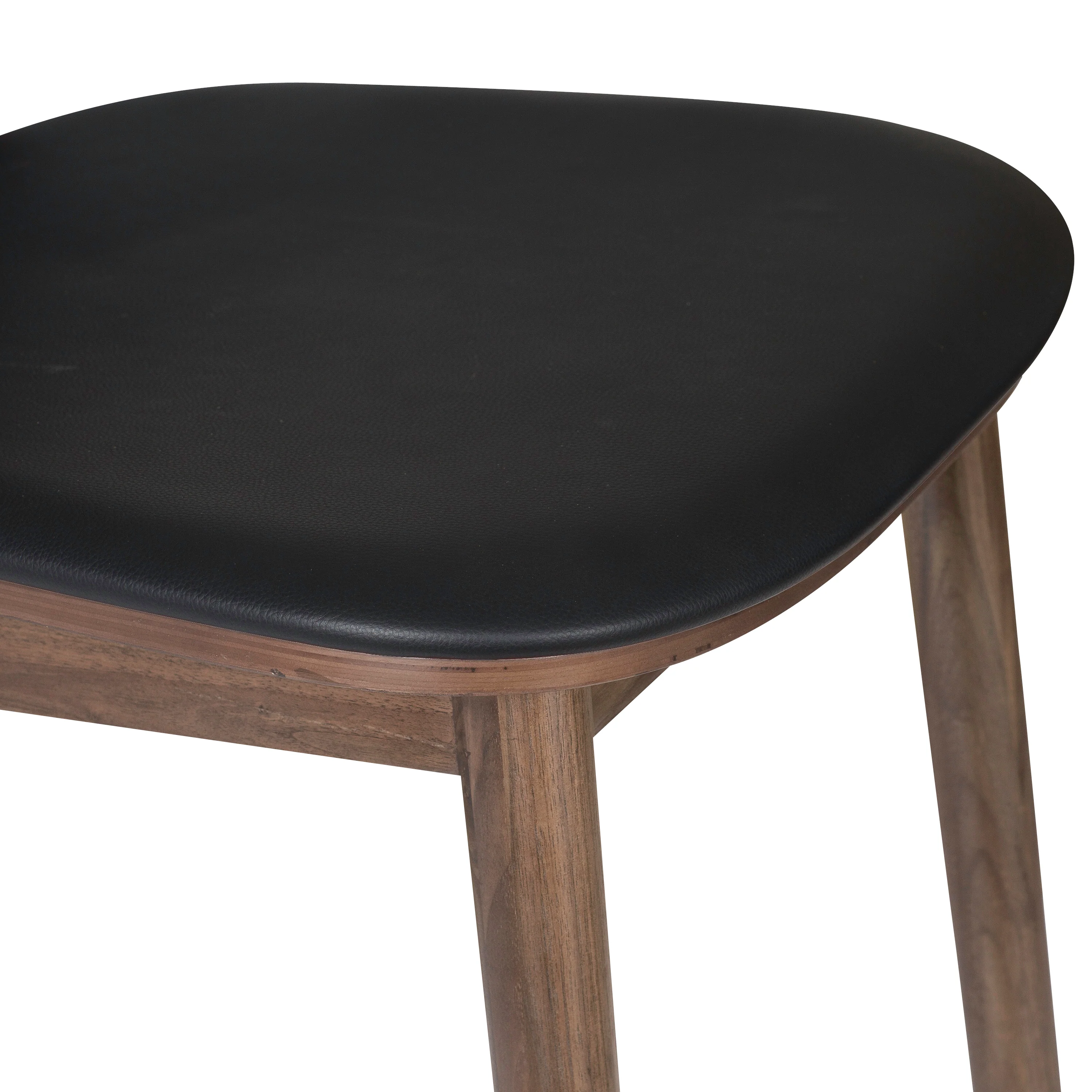 Bonato Leather Counter Stool | Black/Walnut - Image 11