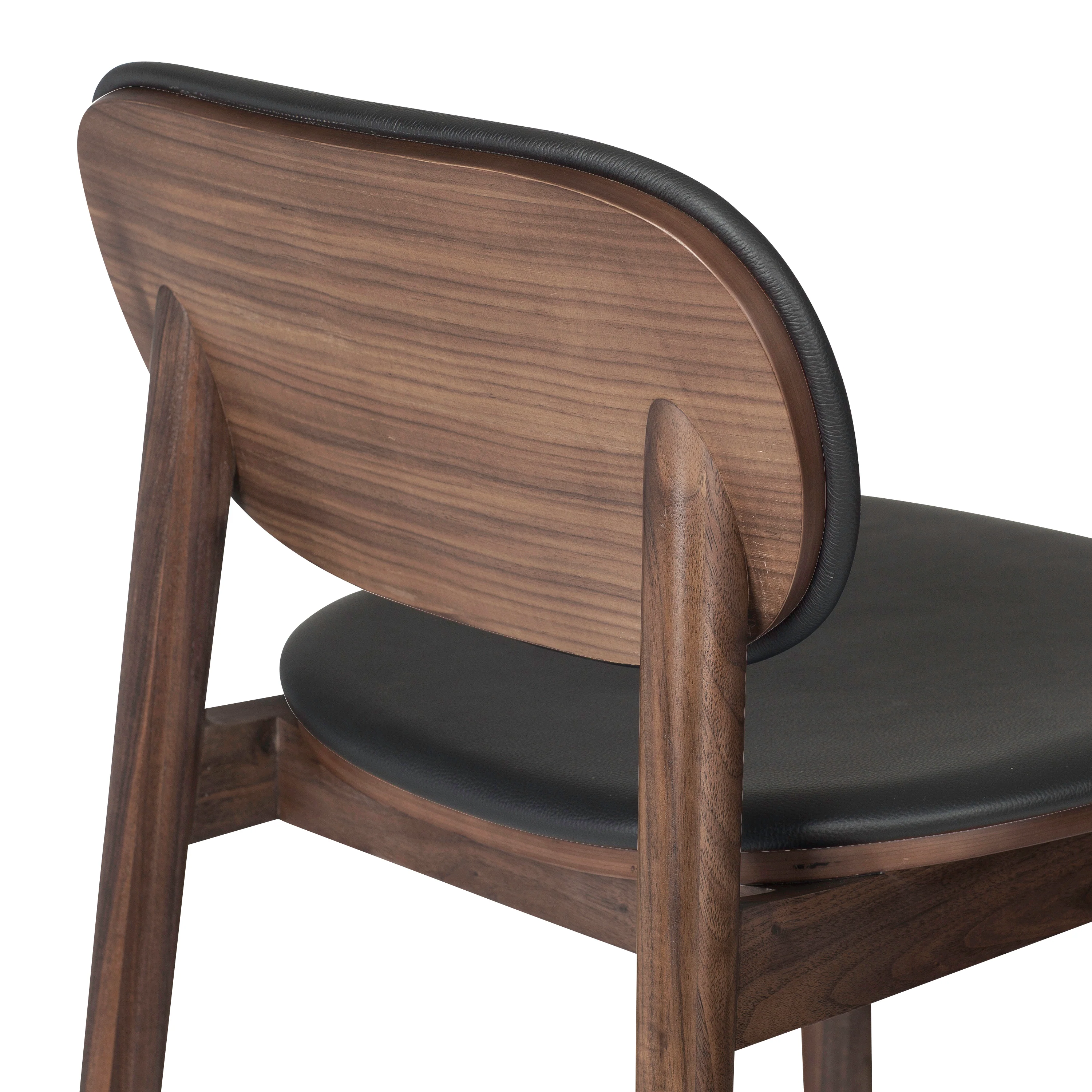 Bonato Leather Counter Stool | Black/Walnut - Image 13