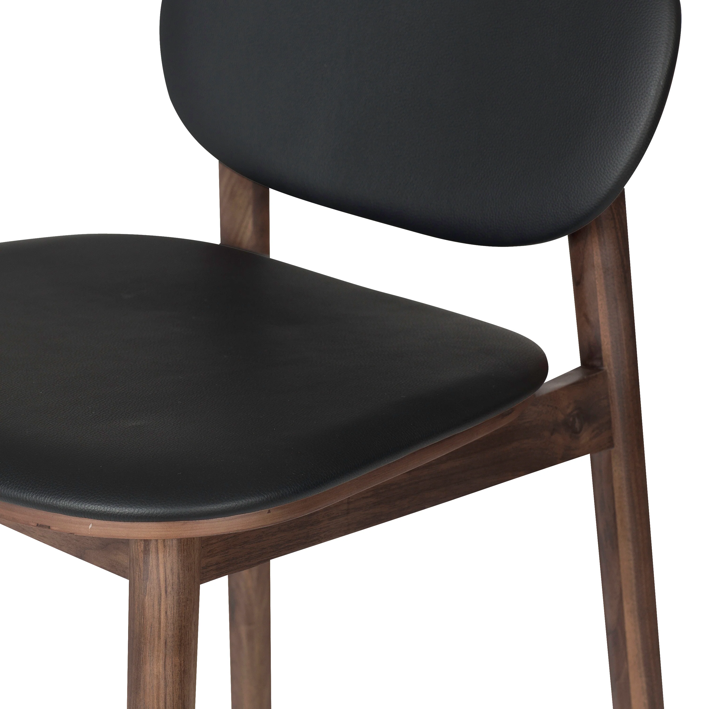 Bonato Leather Counter Stool | Black/Walnut - Image 9