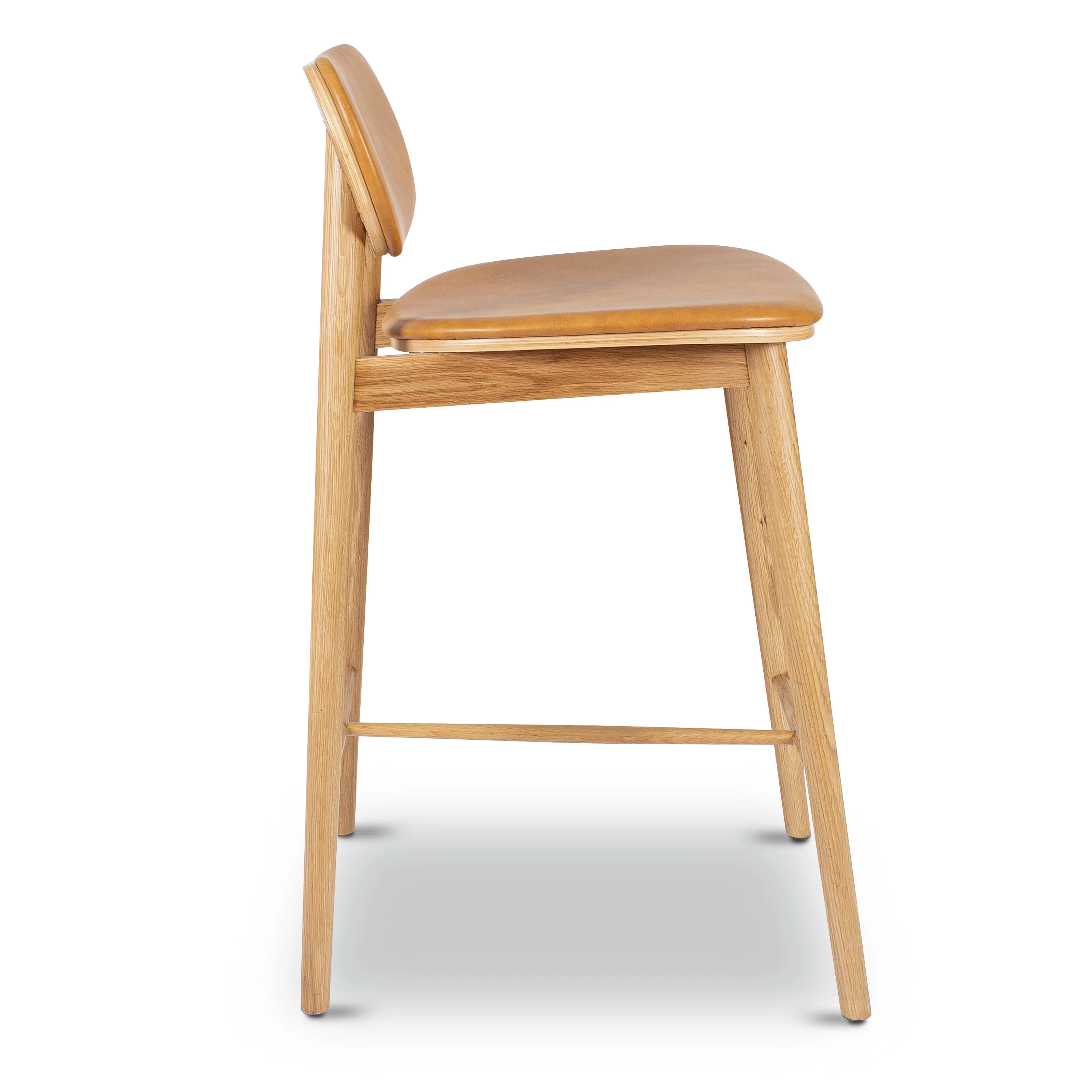 Bonato Leather Counter Stool | Caramel Tan/Oak - Image 6