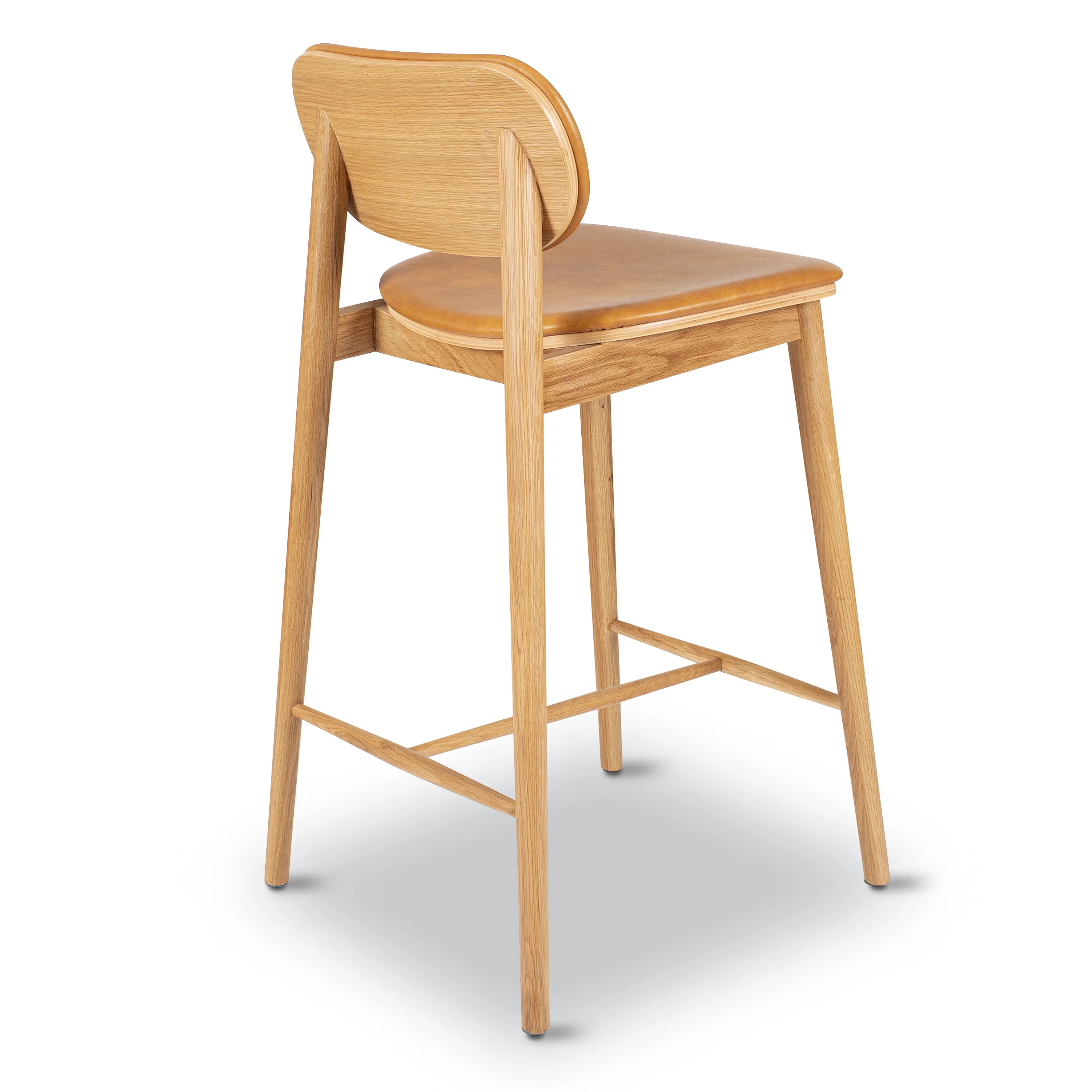 Bonato Leather Counter Stool | Caramel Tan/Oak - Image 7