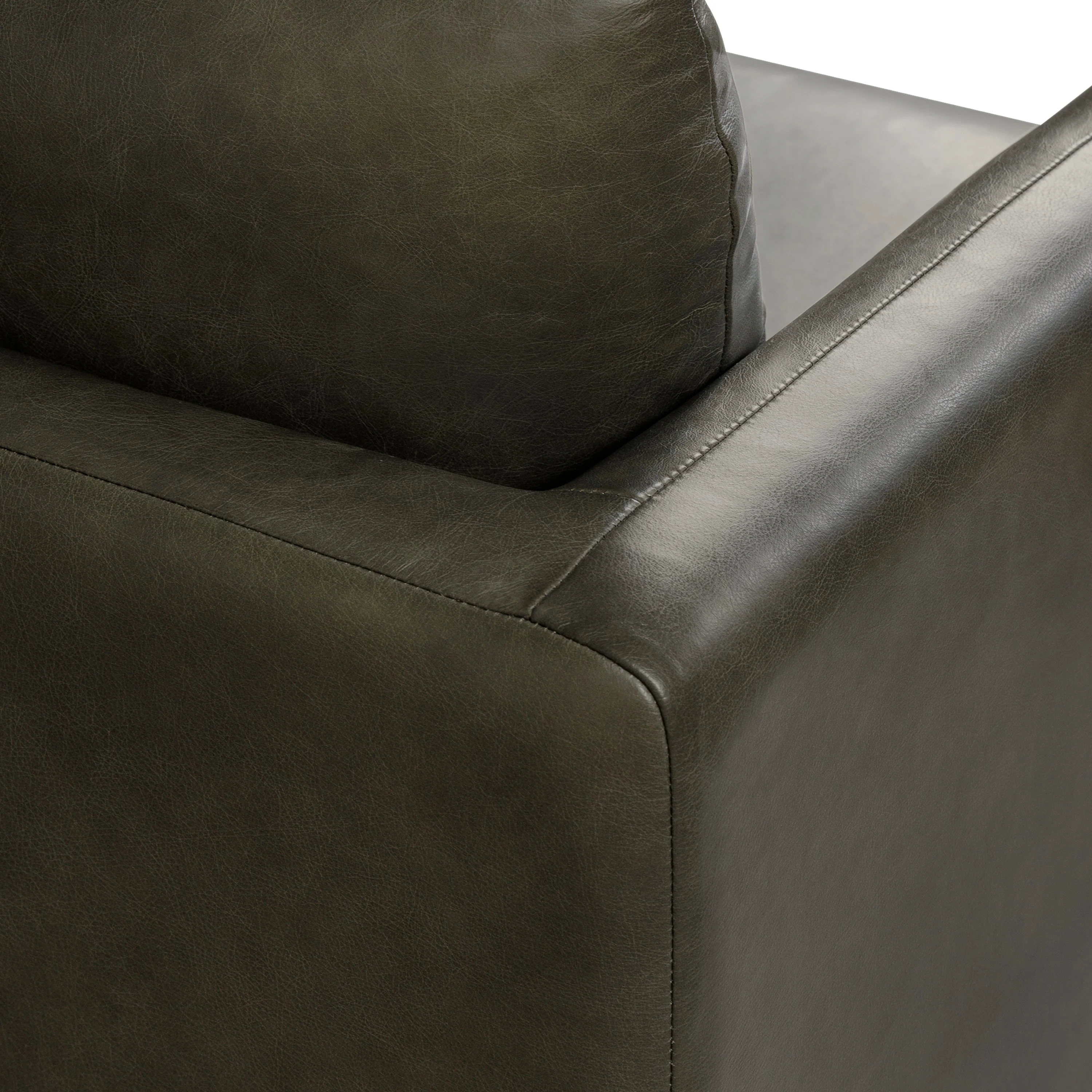 Bosco Leather Lounge Chair | Olivine Green - Image 10