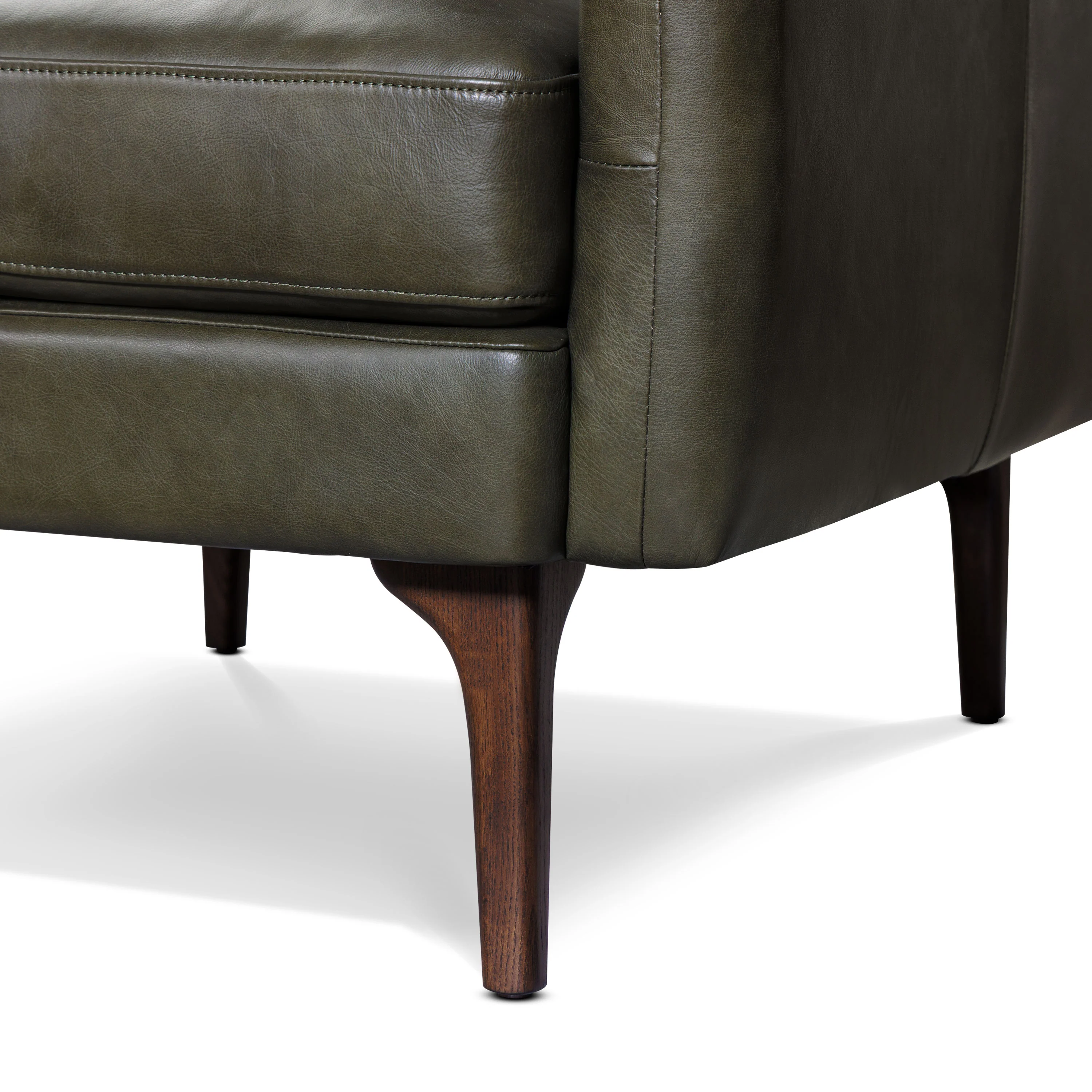Bosco Leather Lounge Chair | Olivine Green - Image 11