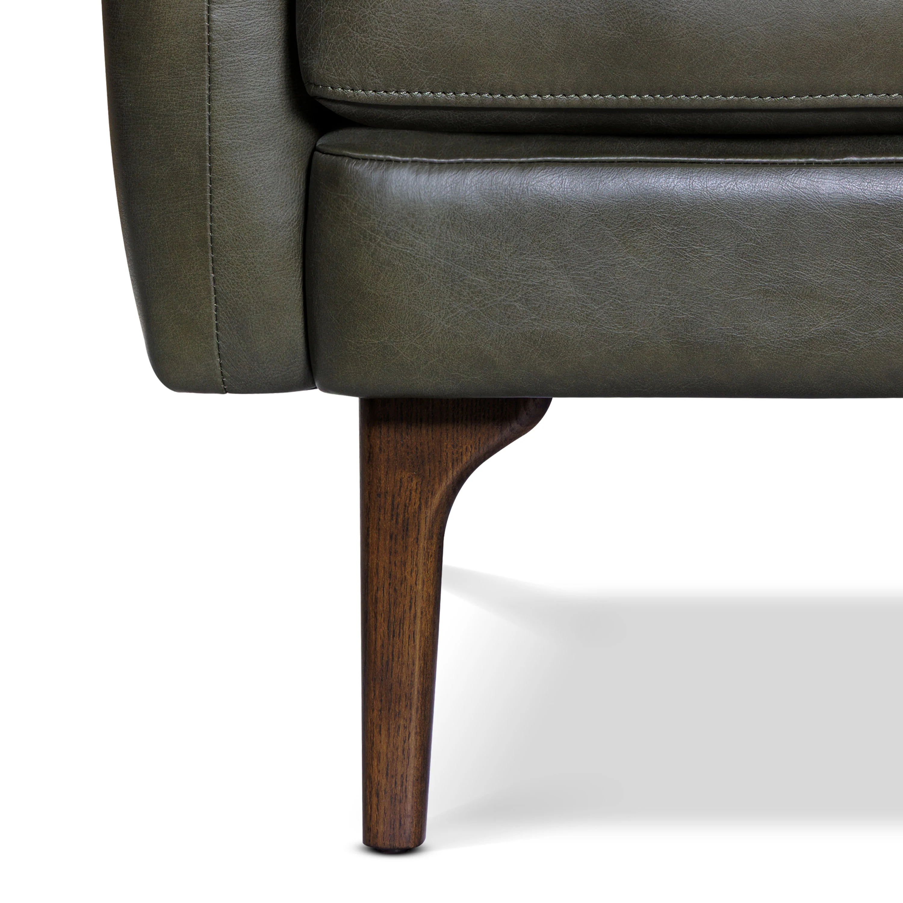Bosco Leather Lounge Chair | Olivine Green - Image 12