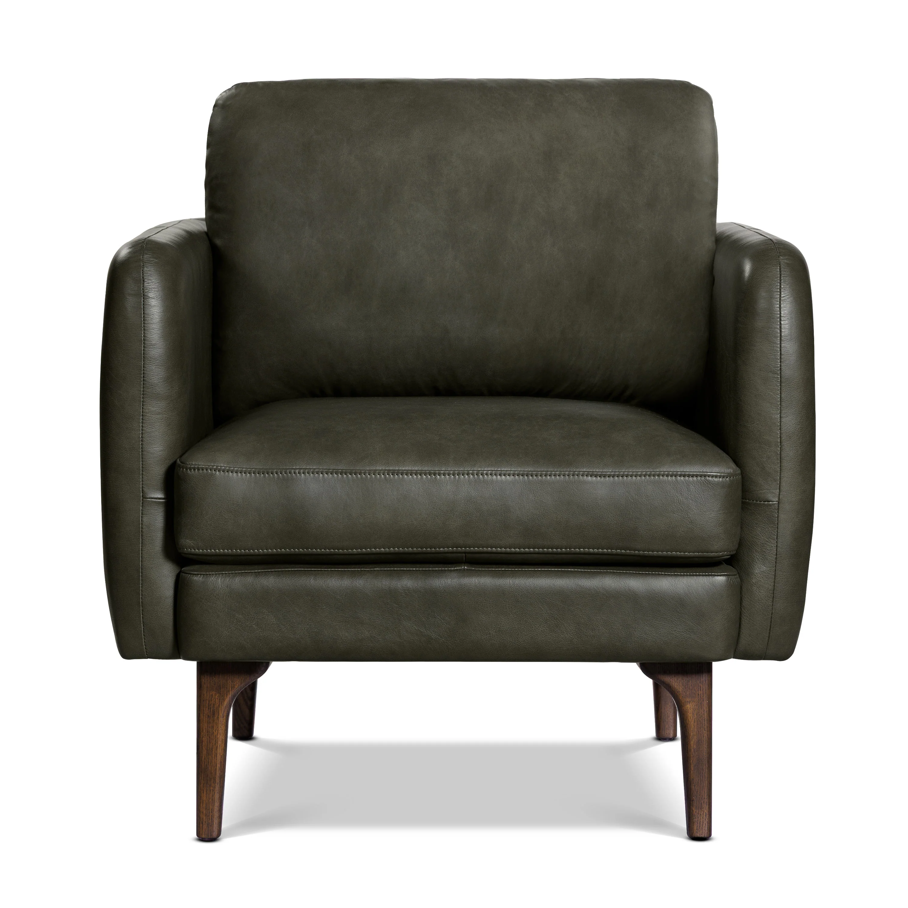 Bosco Leather Lounge Chair | Olivine Green - Image 3