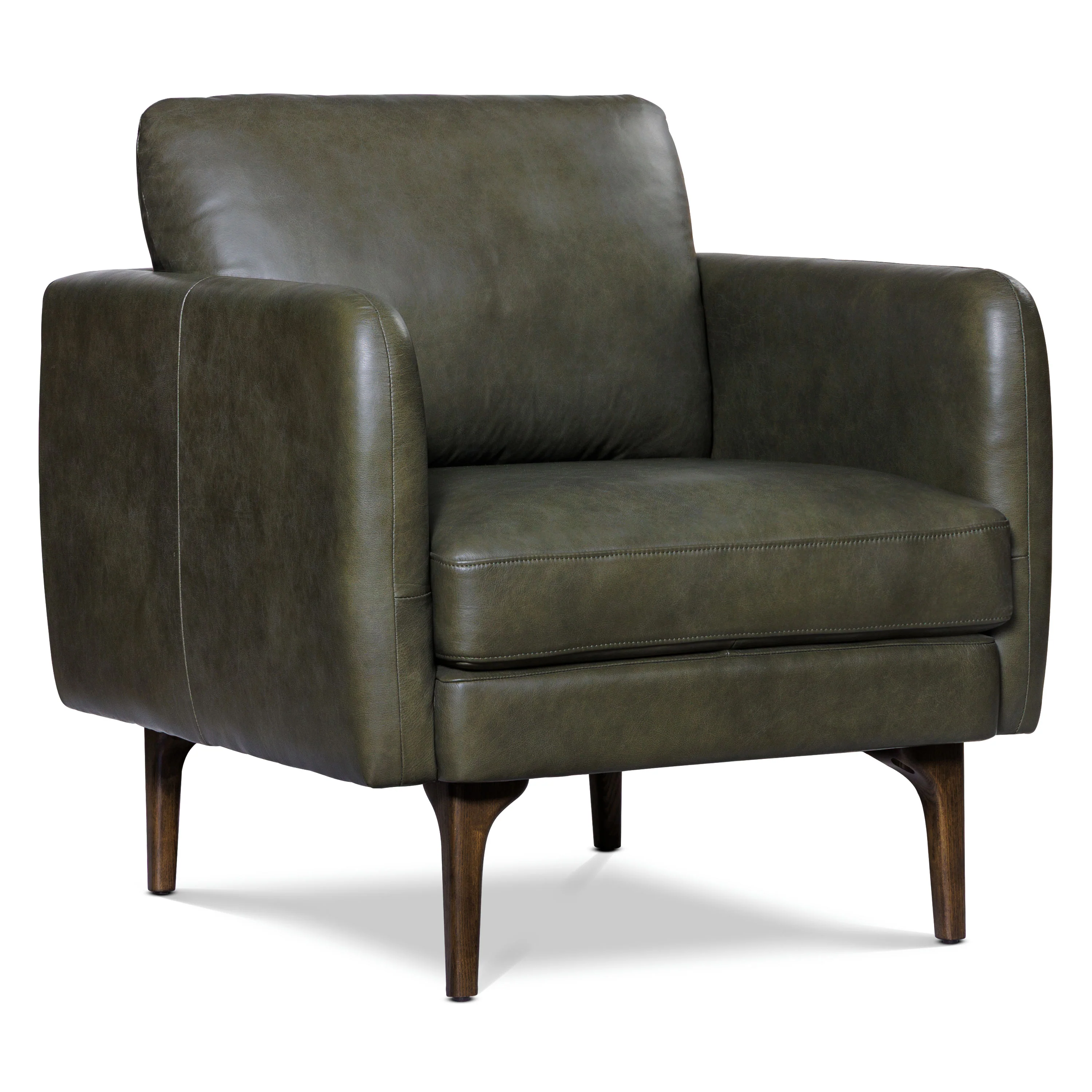Bosco Leather Lounge Chair | Olivine Green - Image 4