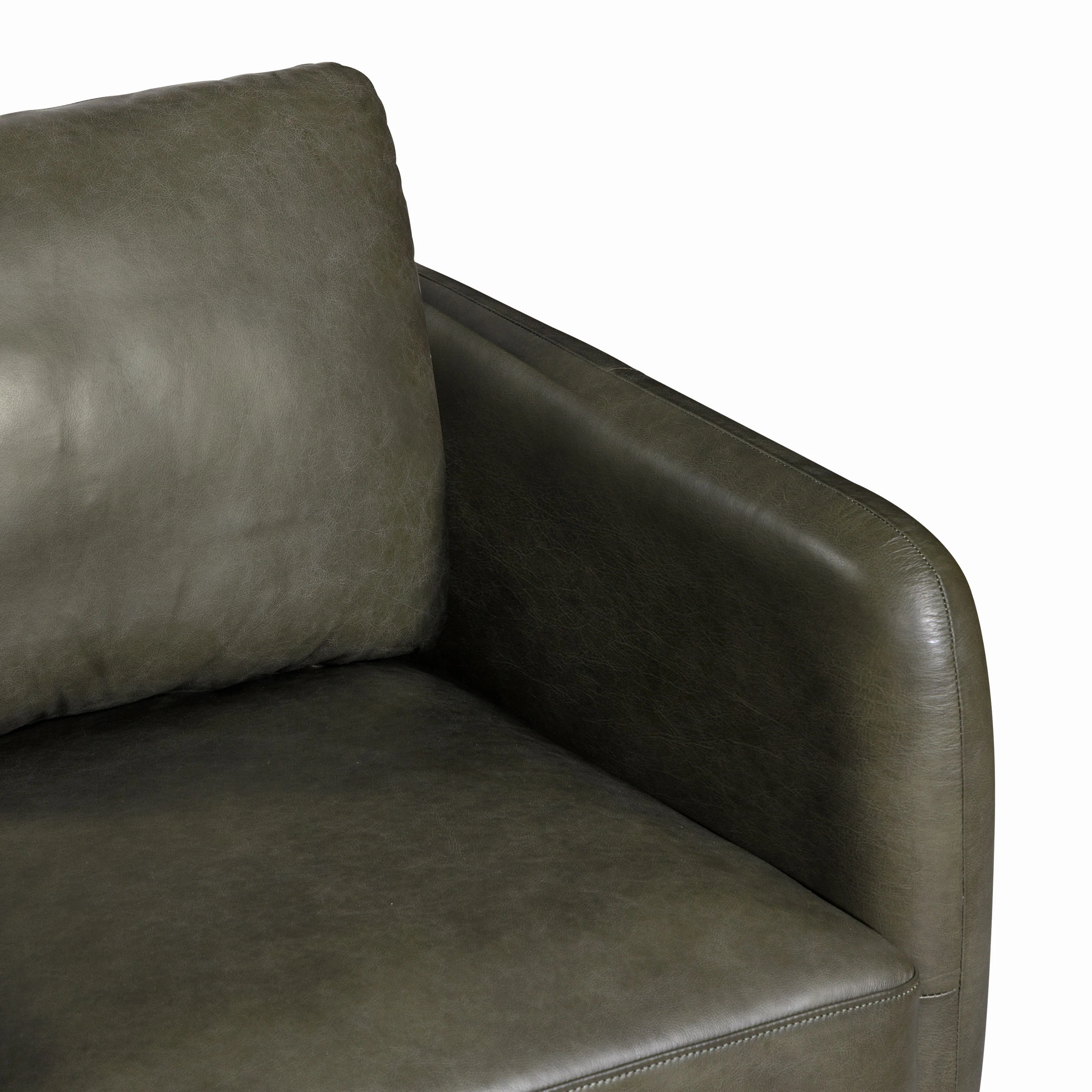 Bosco Leather Lounge Chair | Olivine Green - Image 9