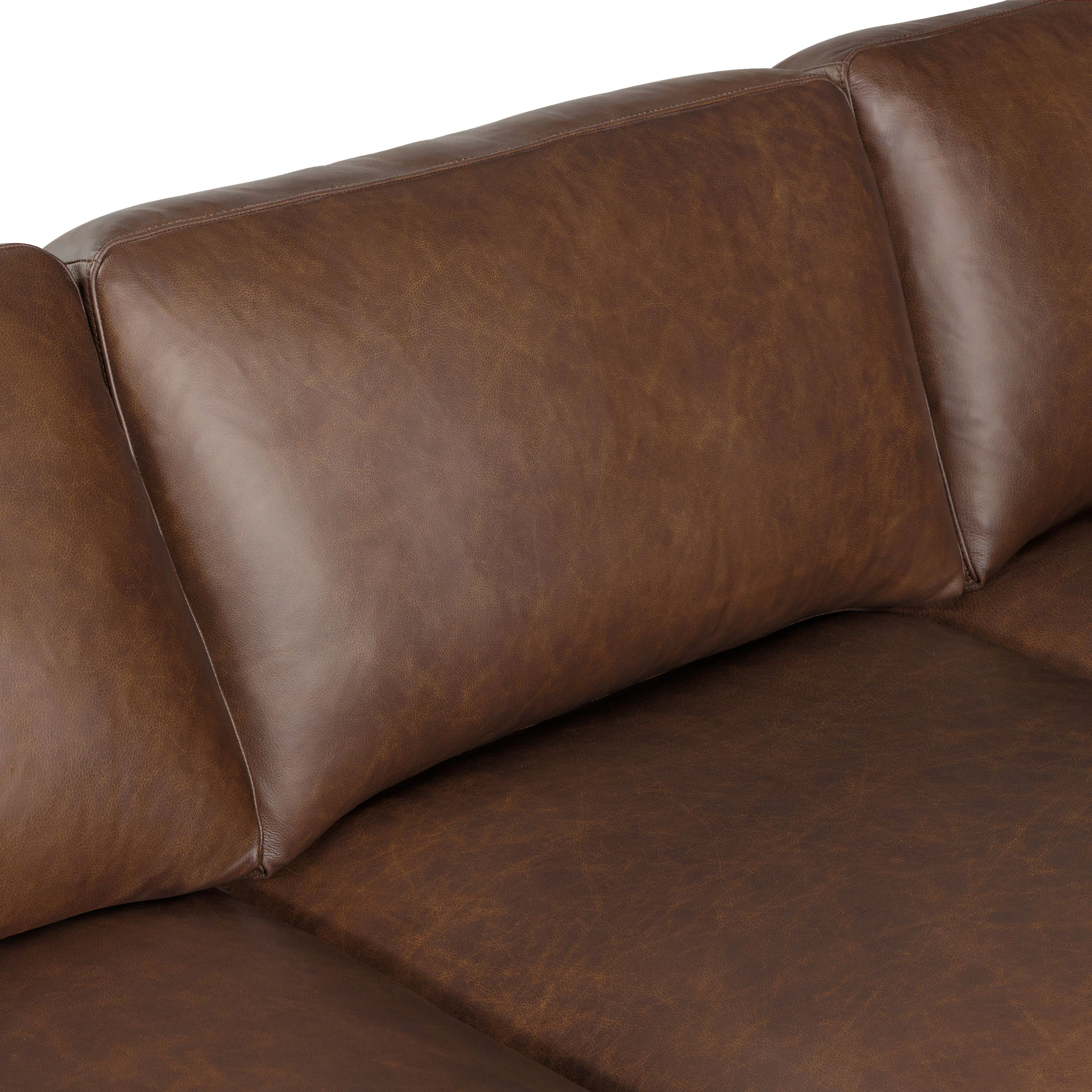 Bristol 90" Leather Sofa | Bridle Brown - Image 11
