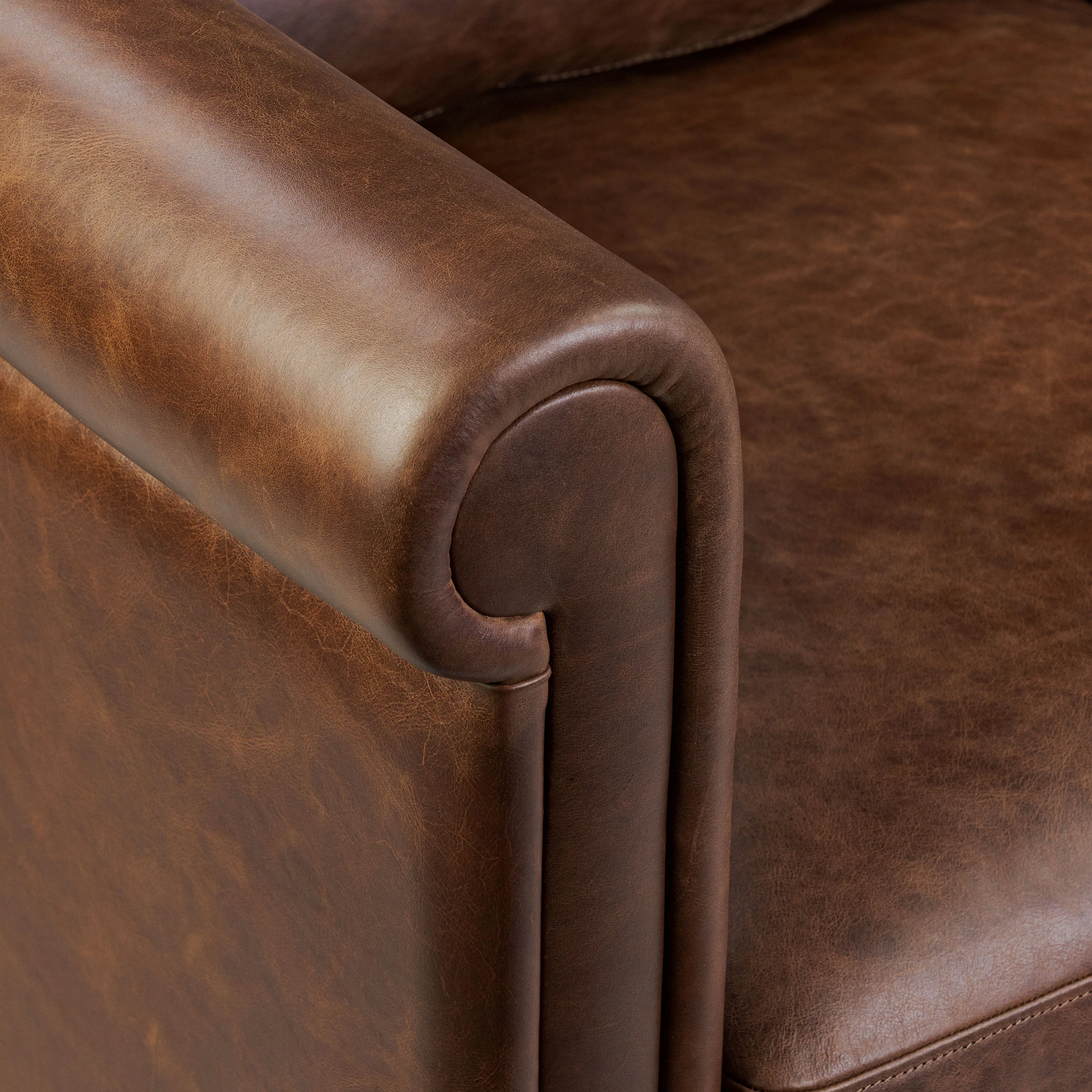Bruges 89" Leather Sofa | Chocolate Brown - Image 10