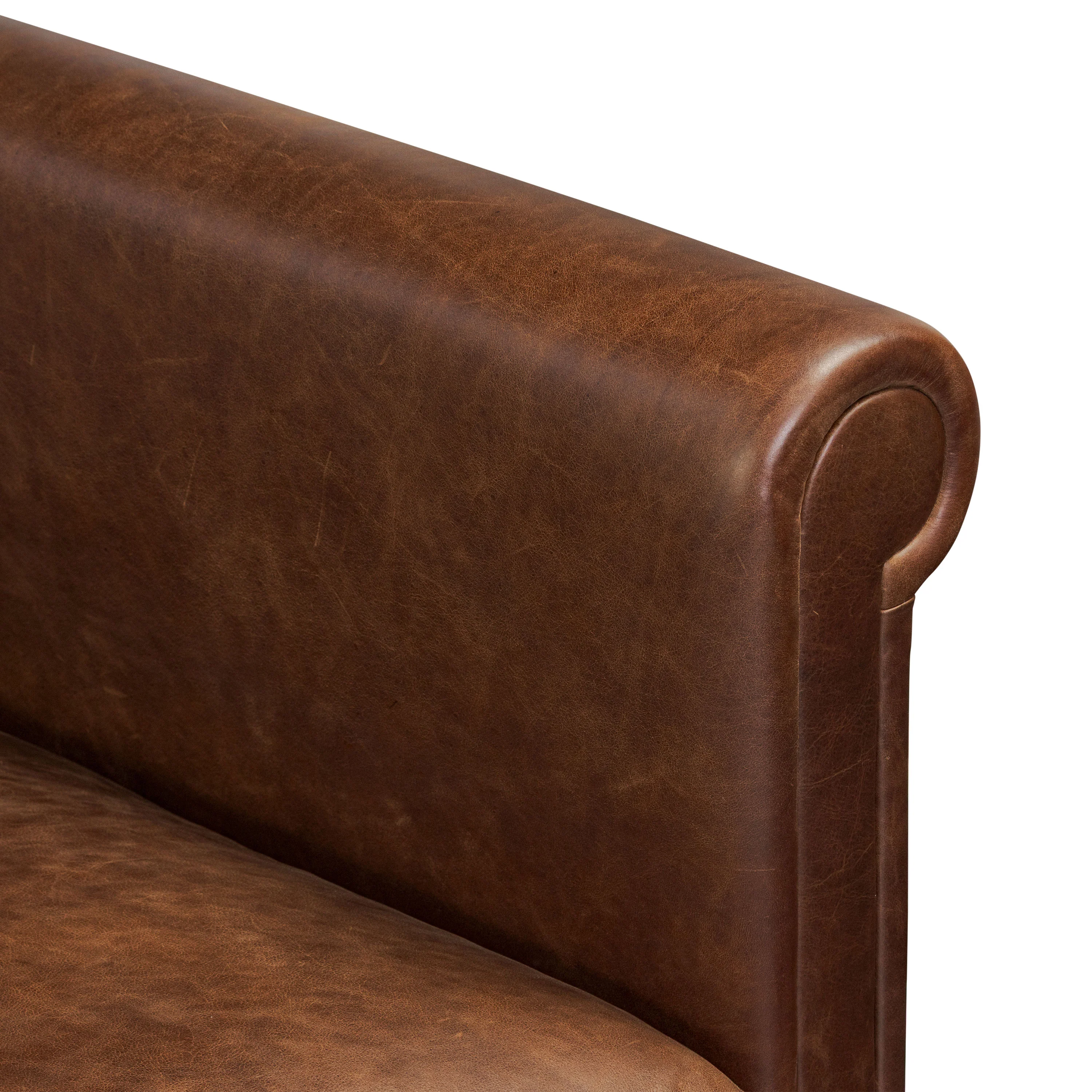 Bruges 89" Leather Sofa | Chocolate Brown - Image 12