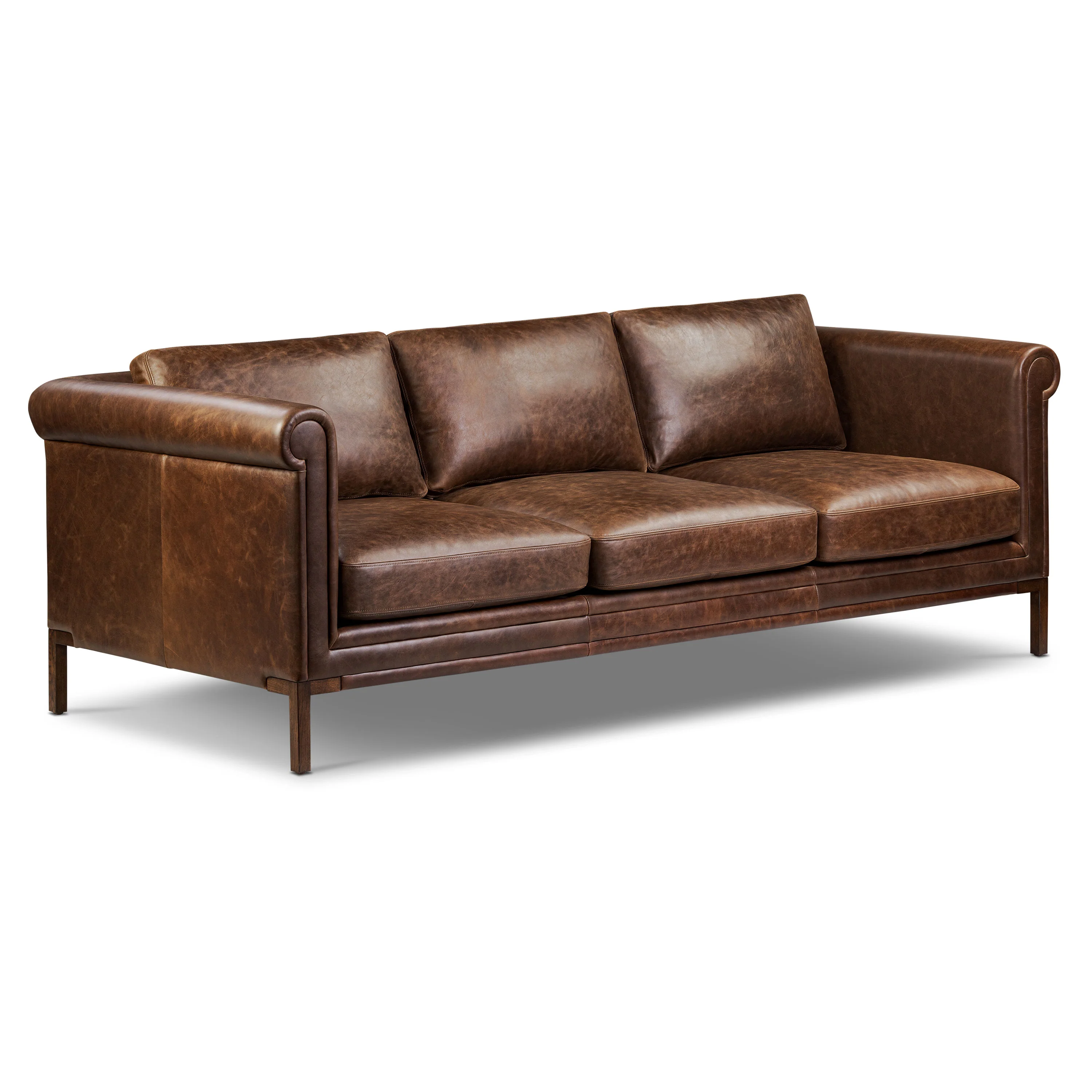Bruges 89" Leather Sofa | Chocolate Brown - Image 2