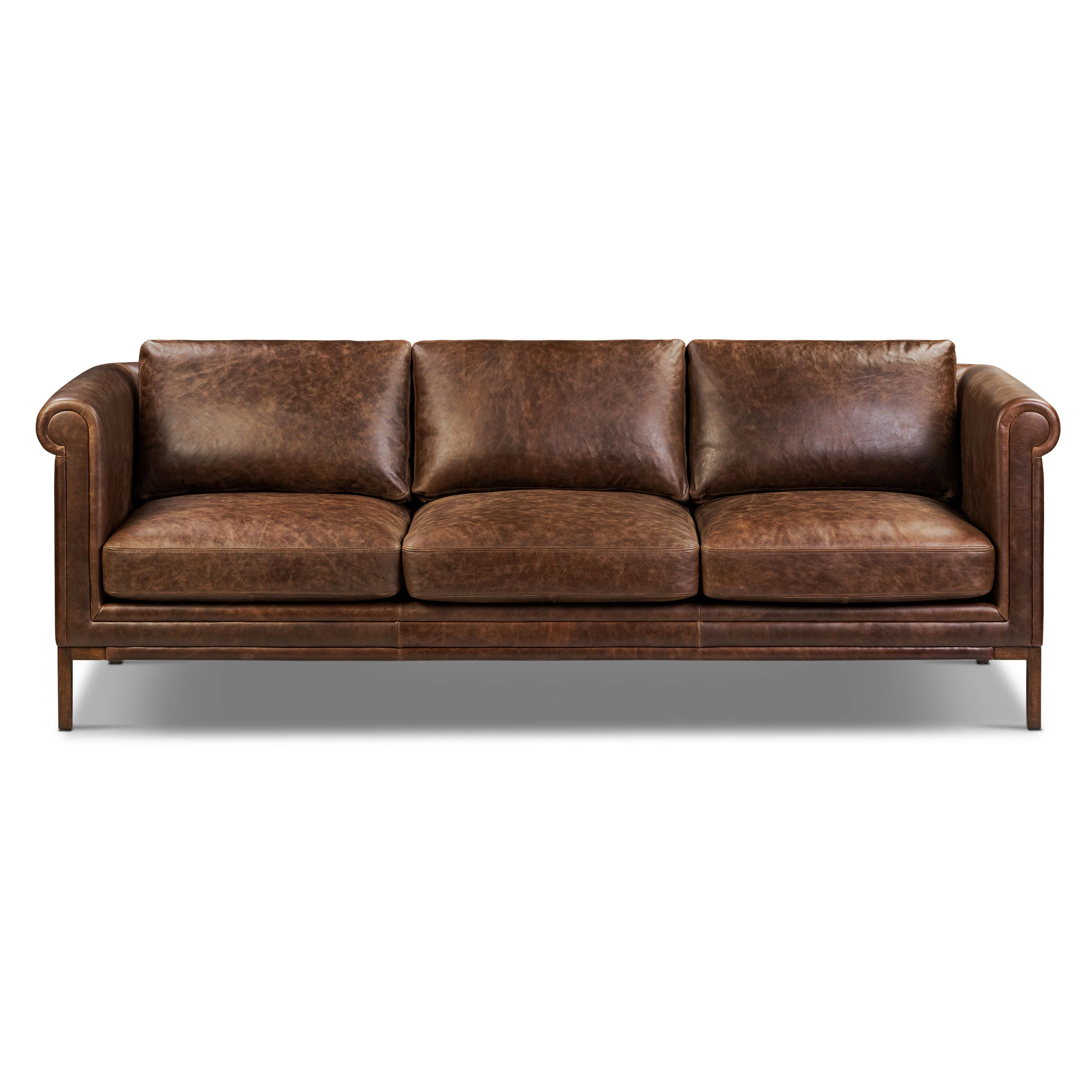 Bruges 89" Leather Sofa | Chocolate Brown - Image 3