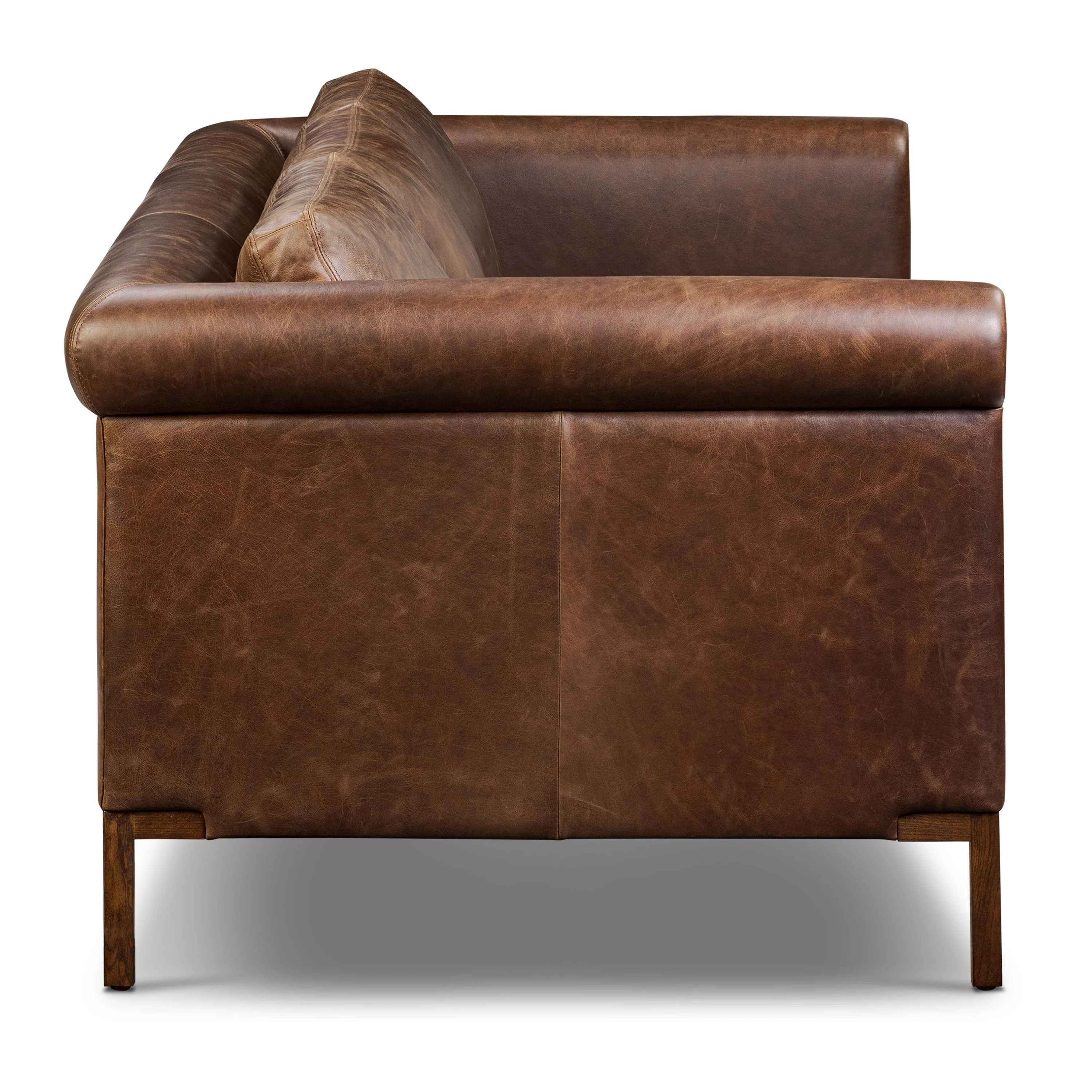 Bruges 89" Leather Sofa | Chocolate Brown - Image 4