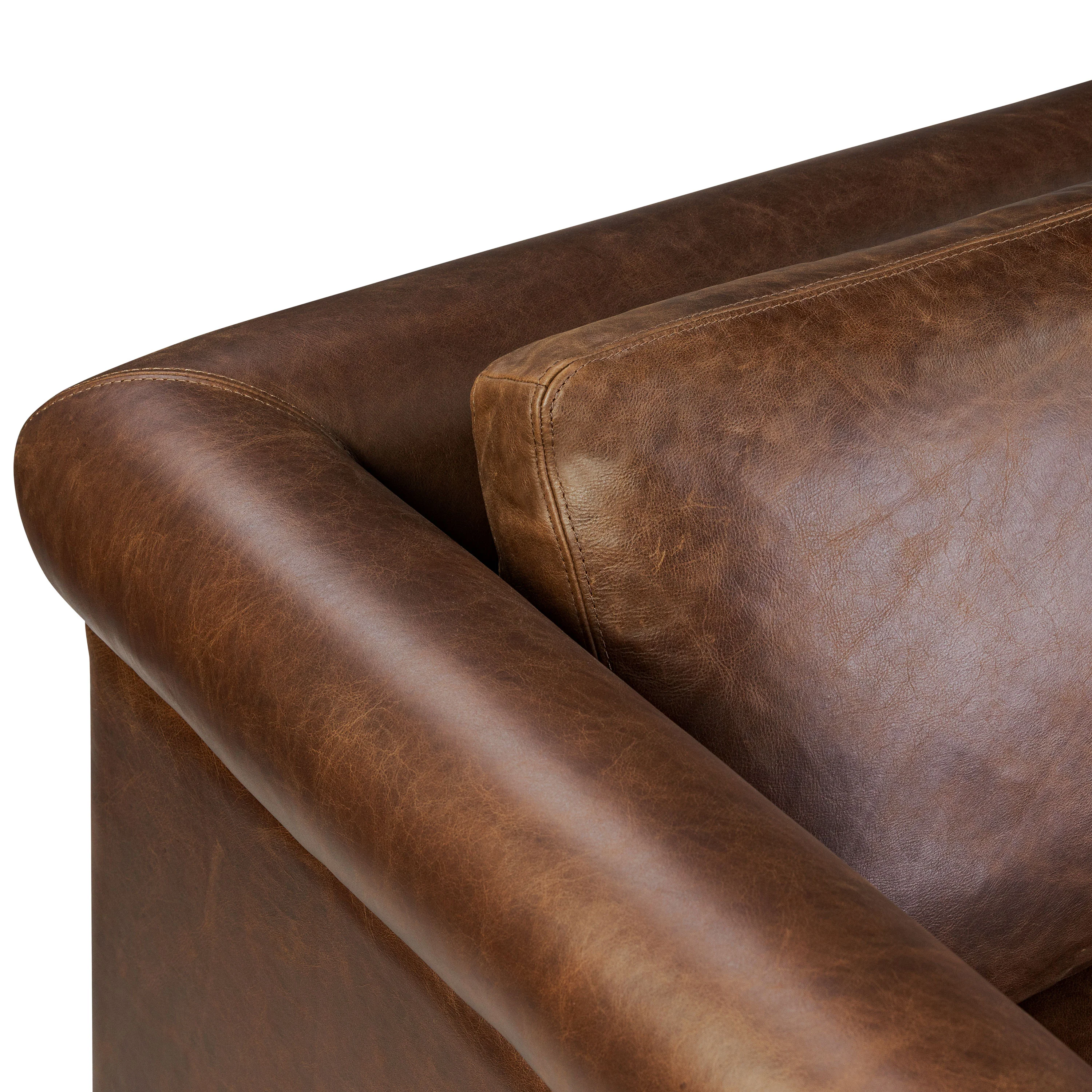 Bruges 89" Leather Sofa | Chocolate Brown - Image 9