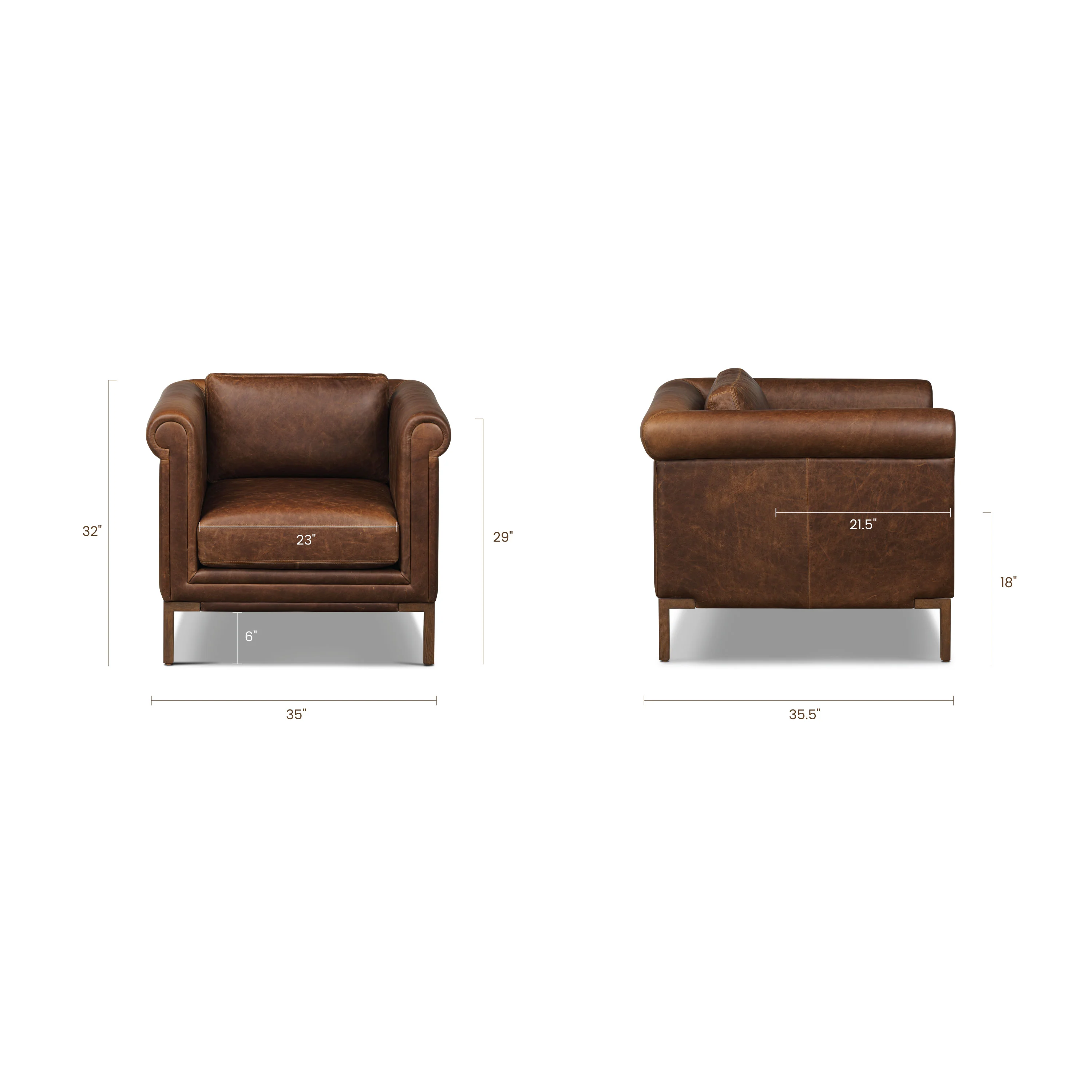 Bruges Leather Lounge Chair | Chocolate Brown - Image 15