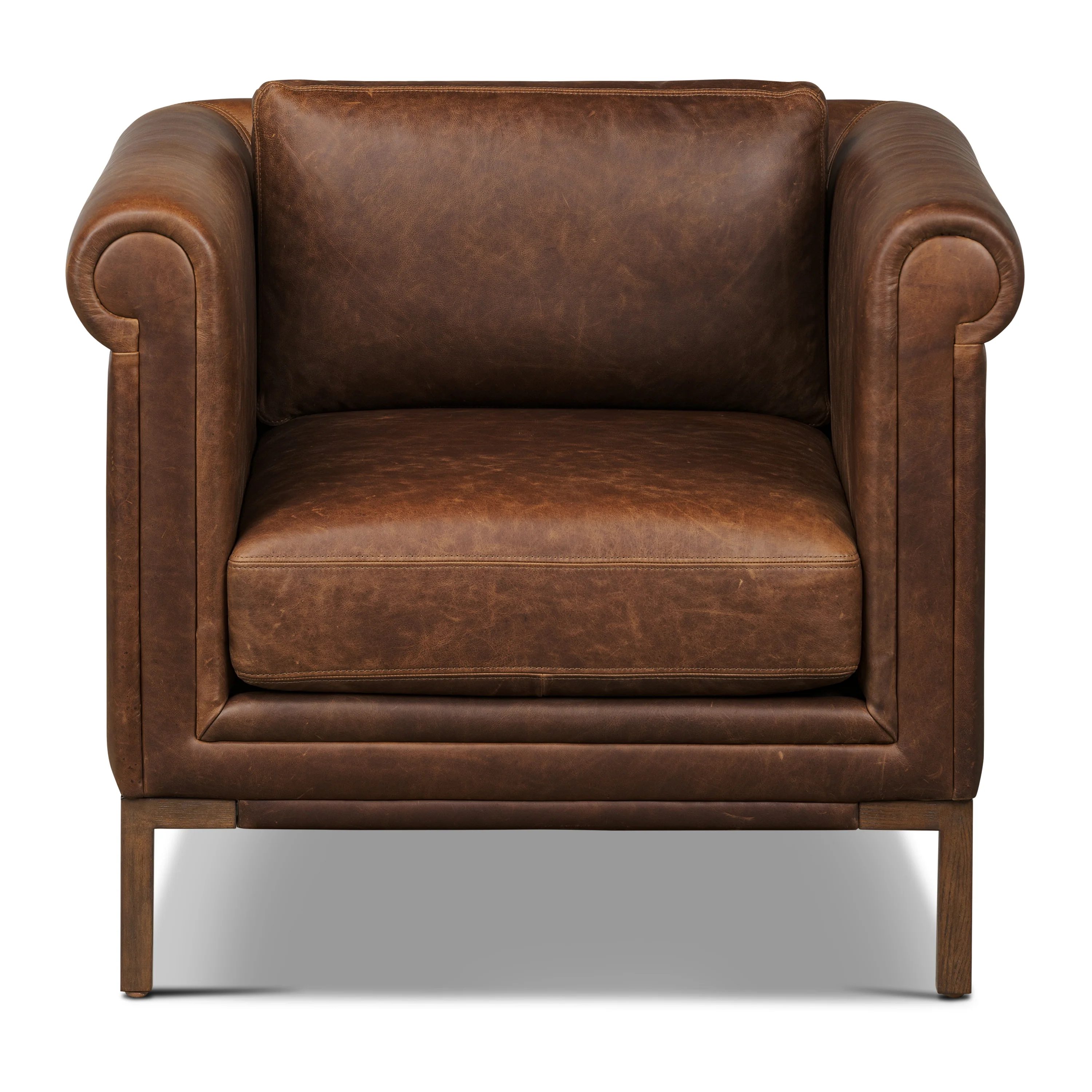 Bruges Leather Lounge Chair | Chocolate Brown - Image 4