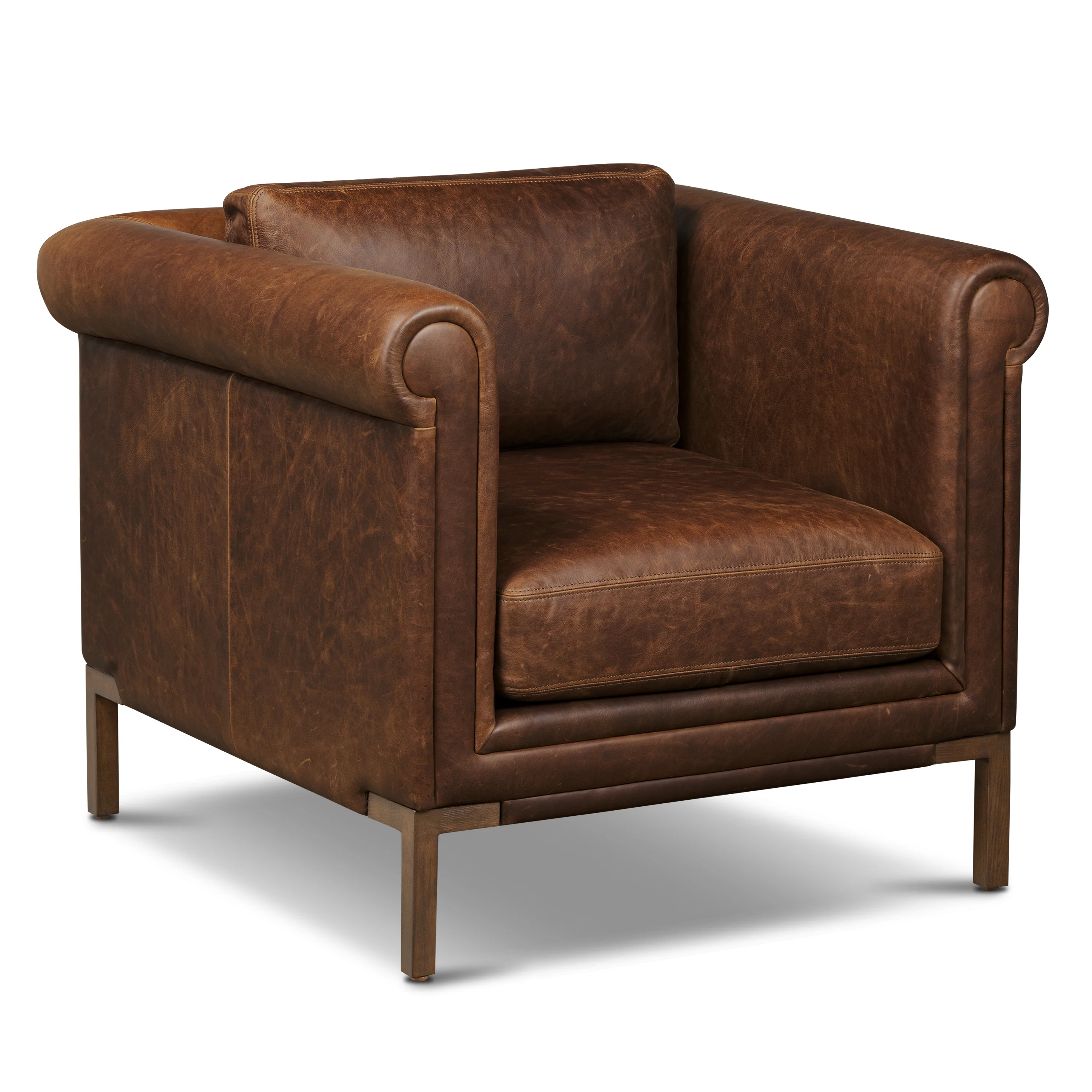 Bruges Leather Lounge Chair | Chocolate Brown - Image 5
