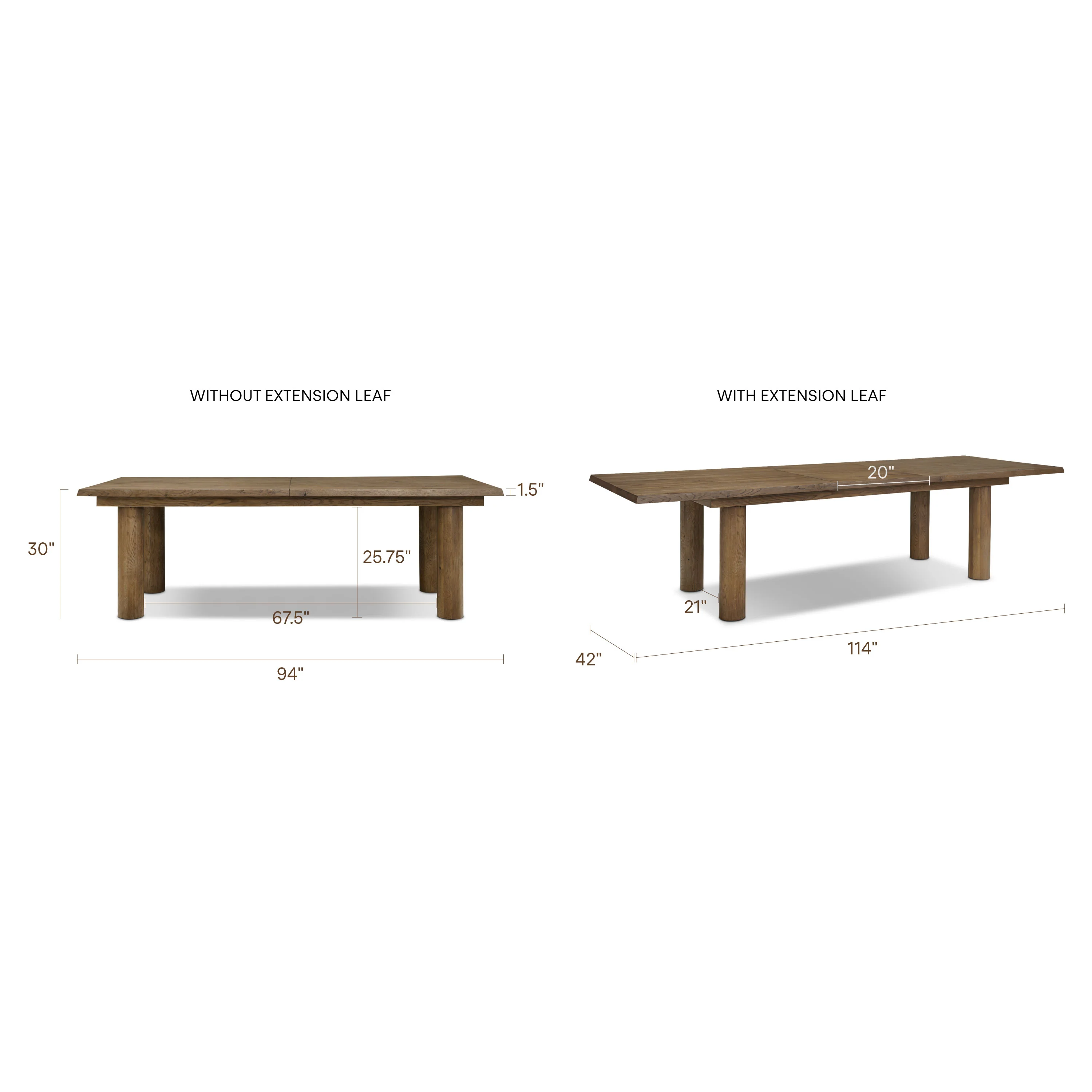 Bruton Extension Dining Table (94"-114") | Drift Oak - Image 17