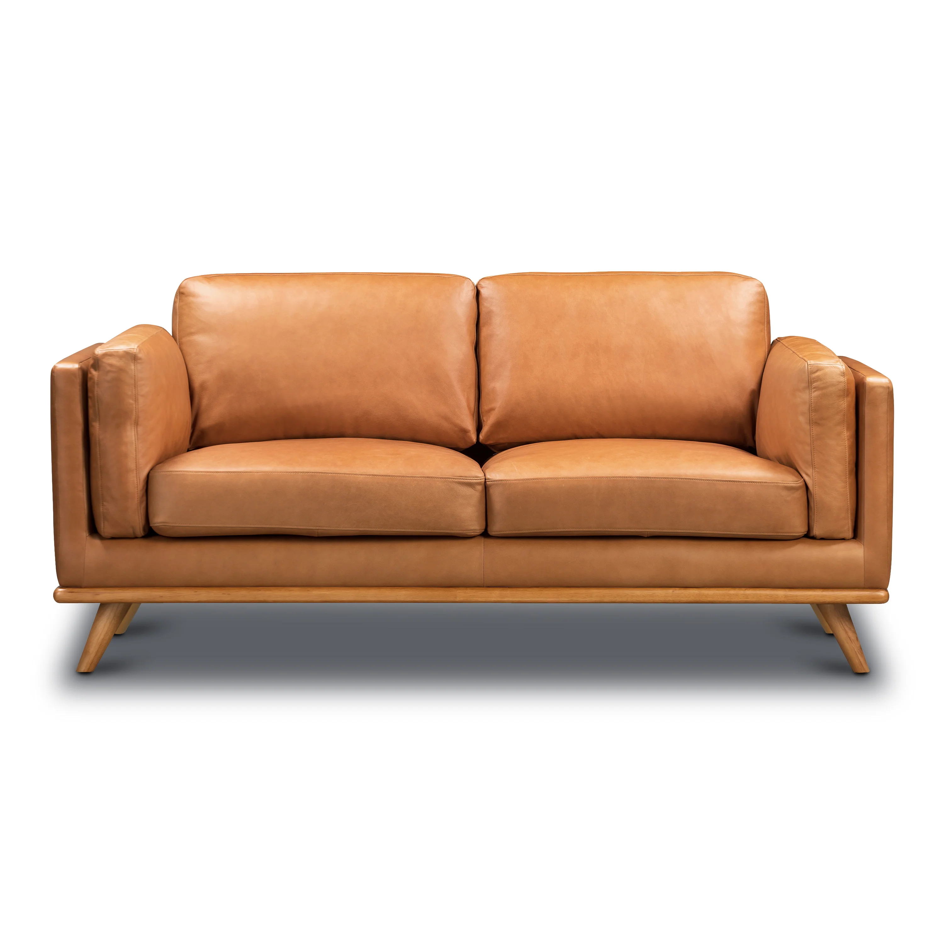 Cadiz 75" Leather Apartment Sofa | Saddle Tan - Image 3