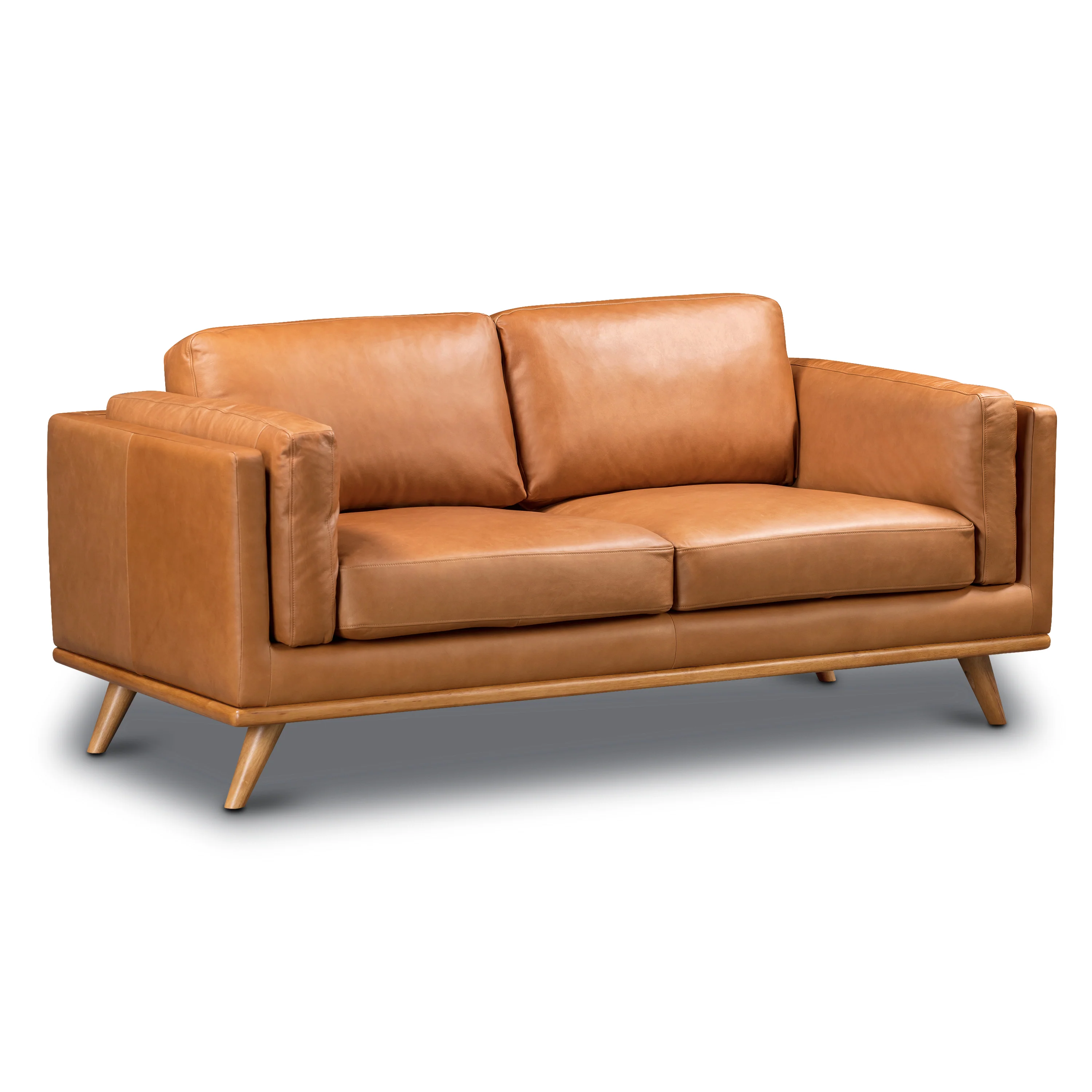 Cadiz 75" Leather Apartment Sofa | Saddle Tan - Image 4