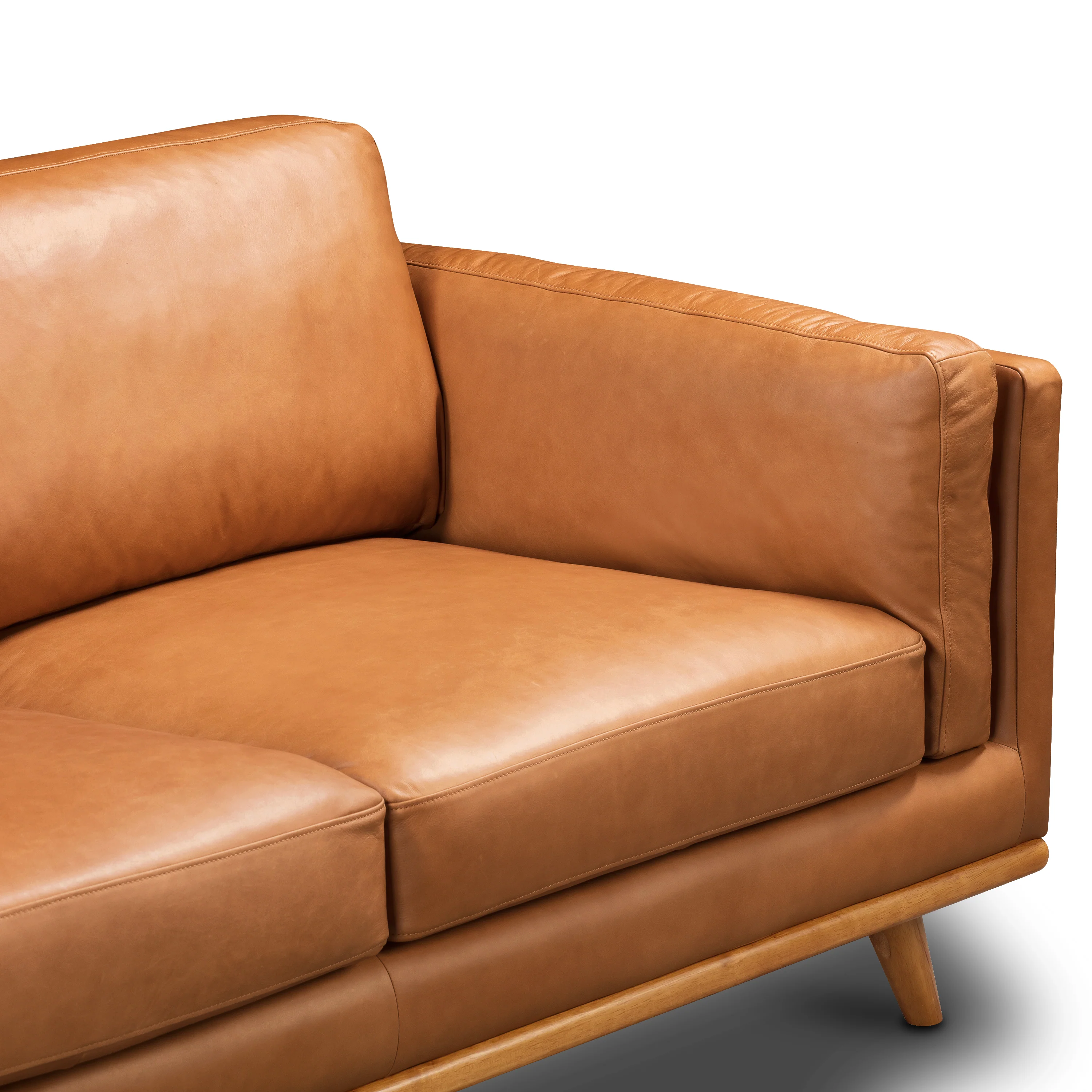 Cadiz 75" Leather Apartment Sofa | Saddle Tan - Image 8