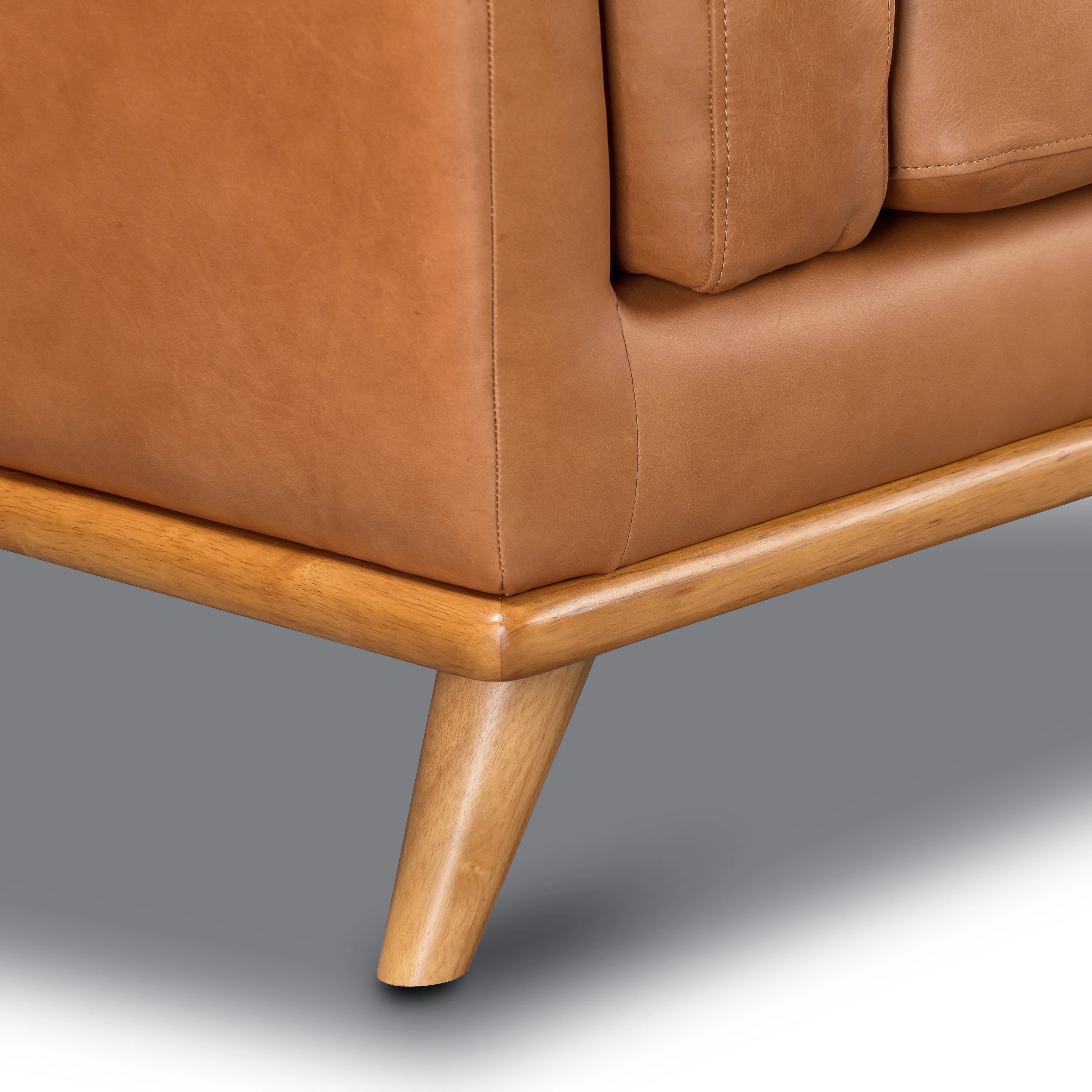 Cadiz 75" Leather Apartment Sofa | Saddle Tan - Image 9