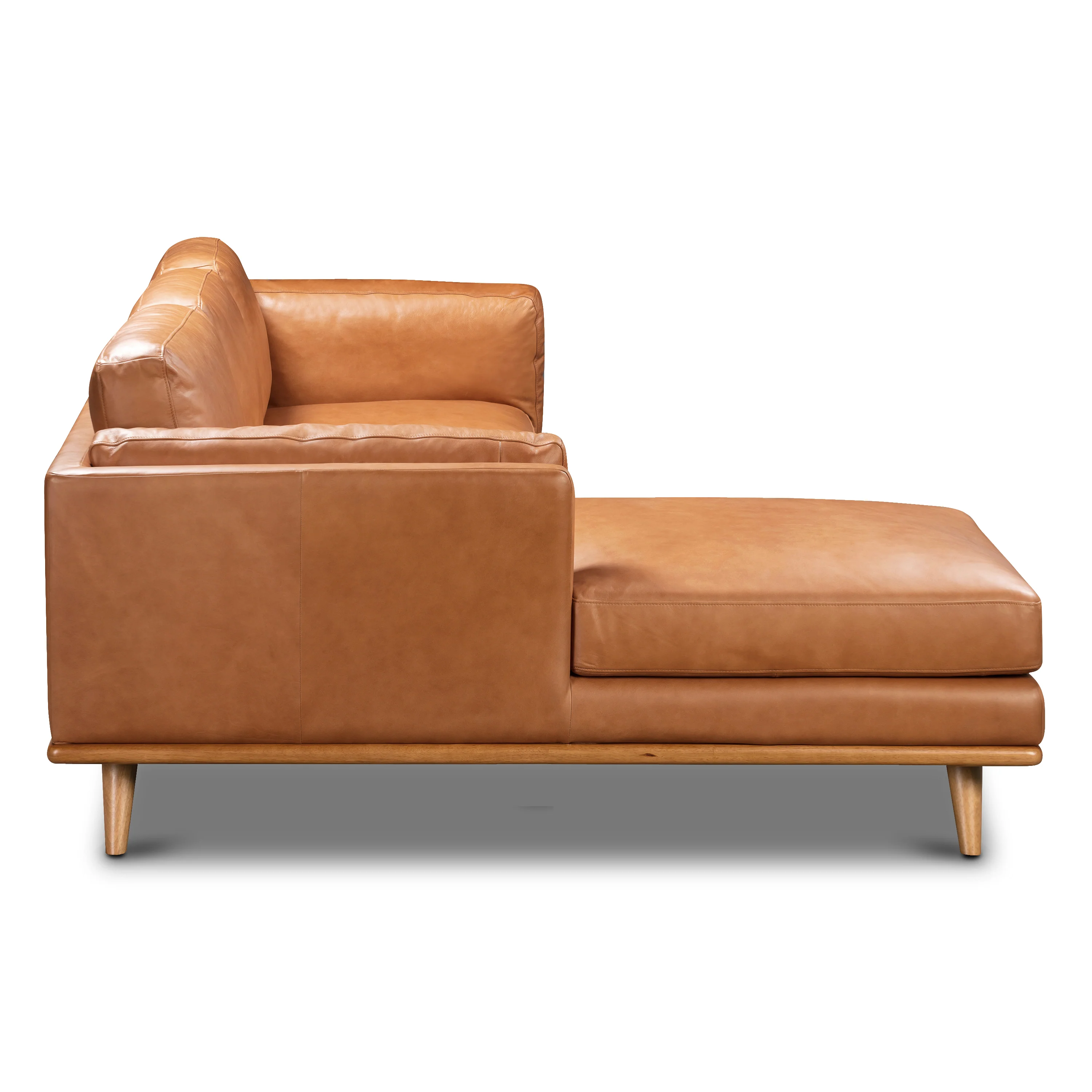 Cadiz 90" Leather Left-Facing Sectional Sofa | Saddle Tan - Image 5