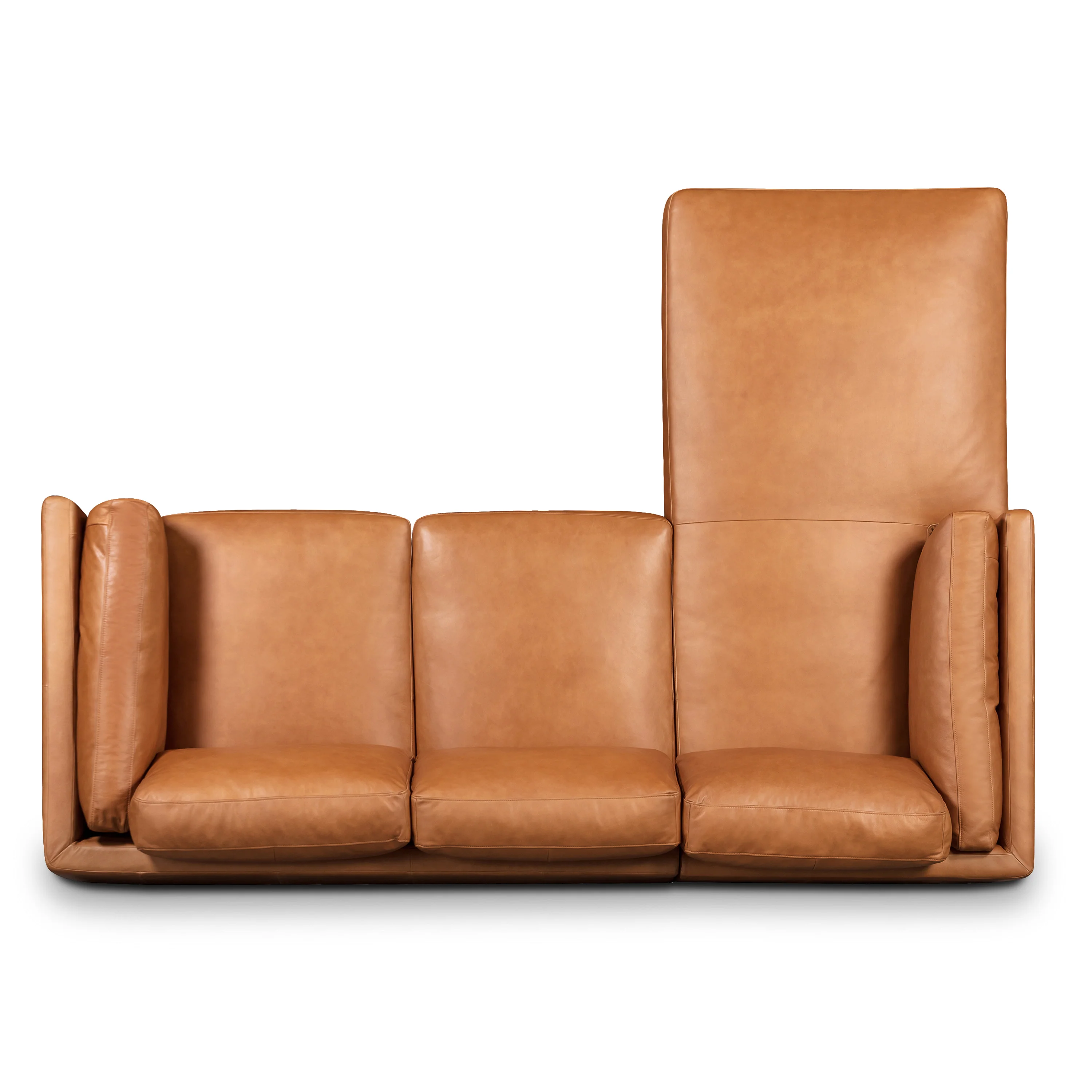 Cadiz 90" Leather Left-Facing Sectional Sofa | Saddle Tan - Image 7