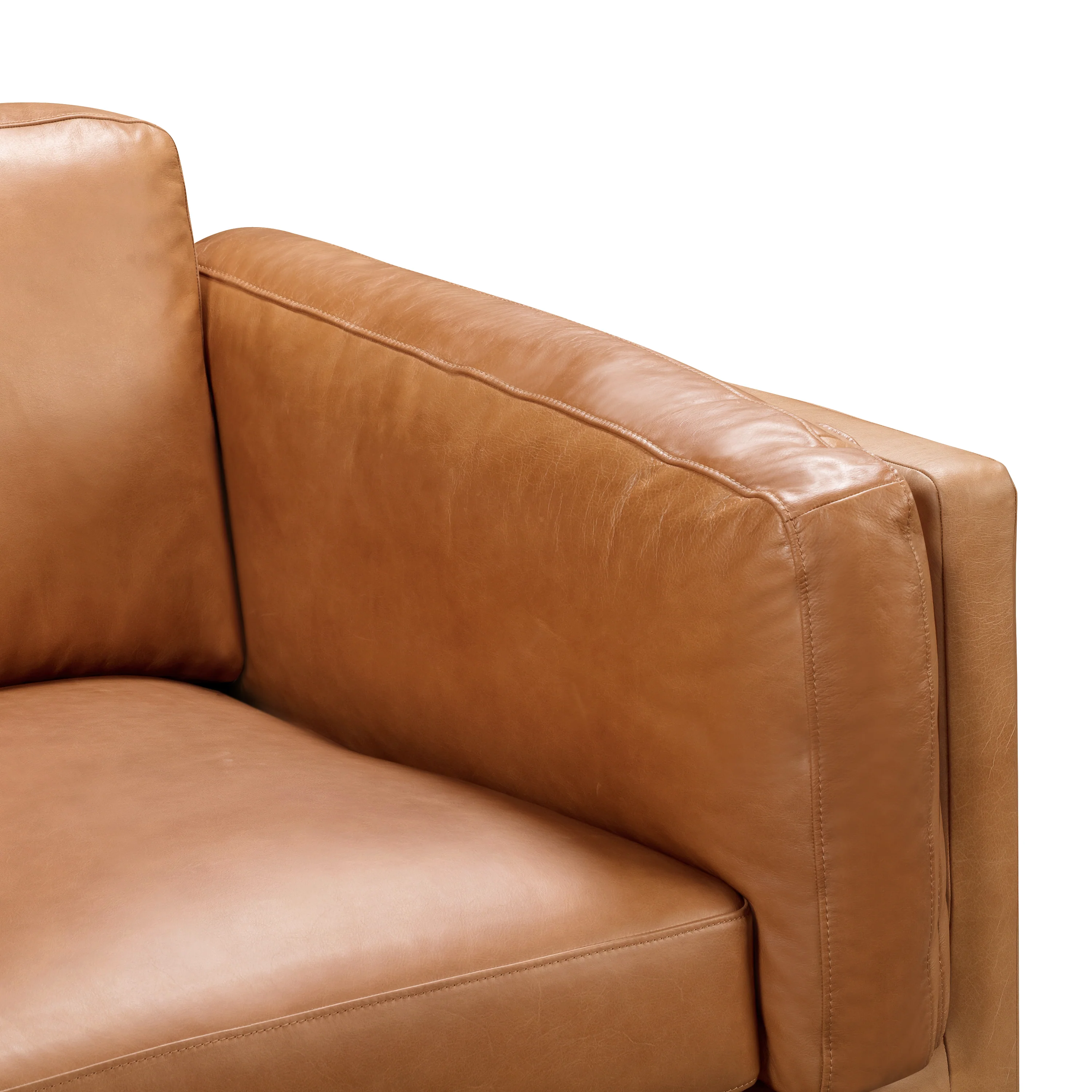 Cadiz 90" Leather Left-Facing Sectional Sofa | Saddle Tan - Image 8