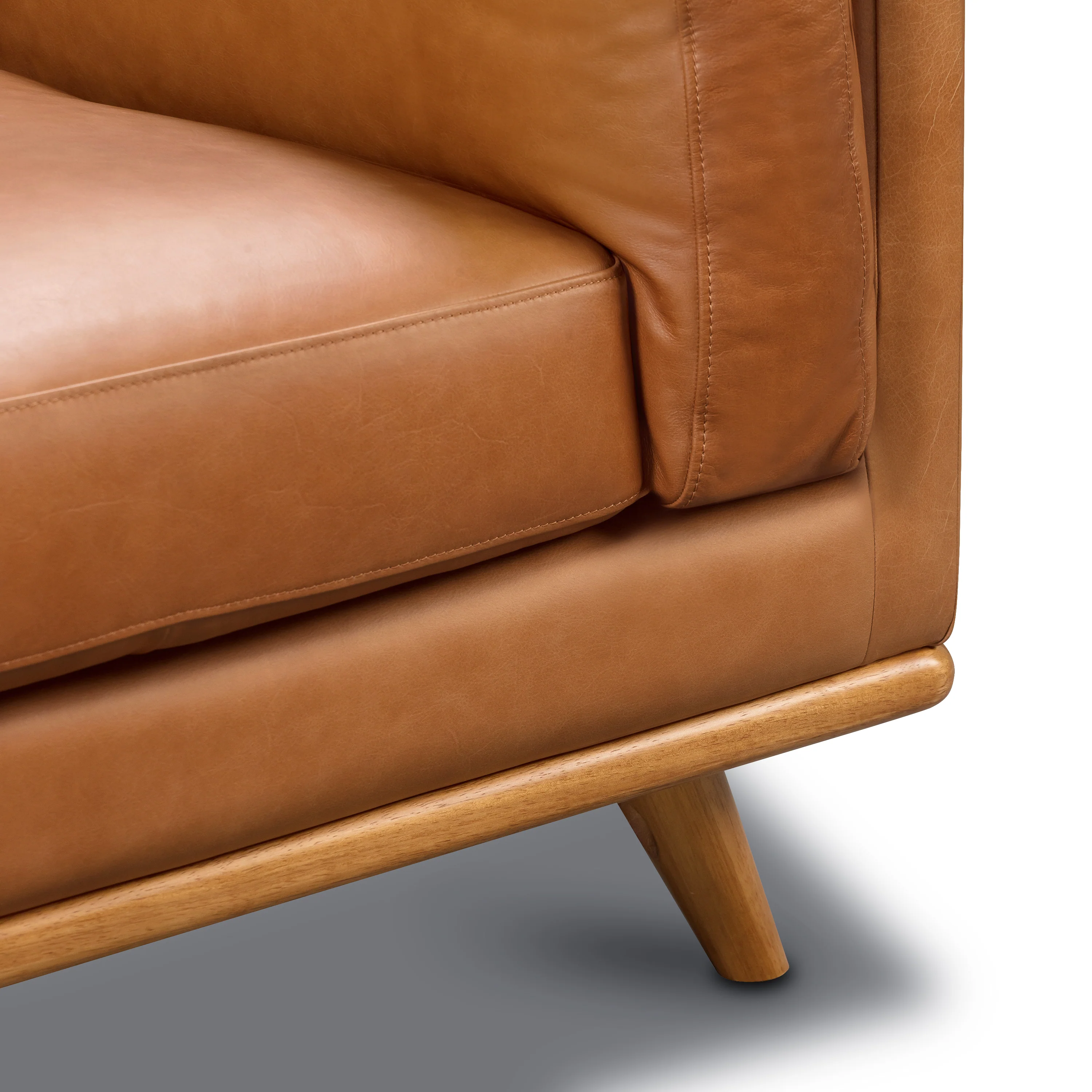 Cadiz 90" Leather Left-Facing Sectional Sofa | Saddle Tan - Image 9