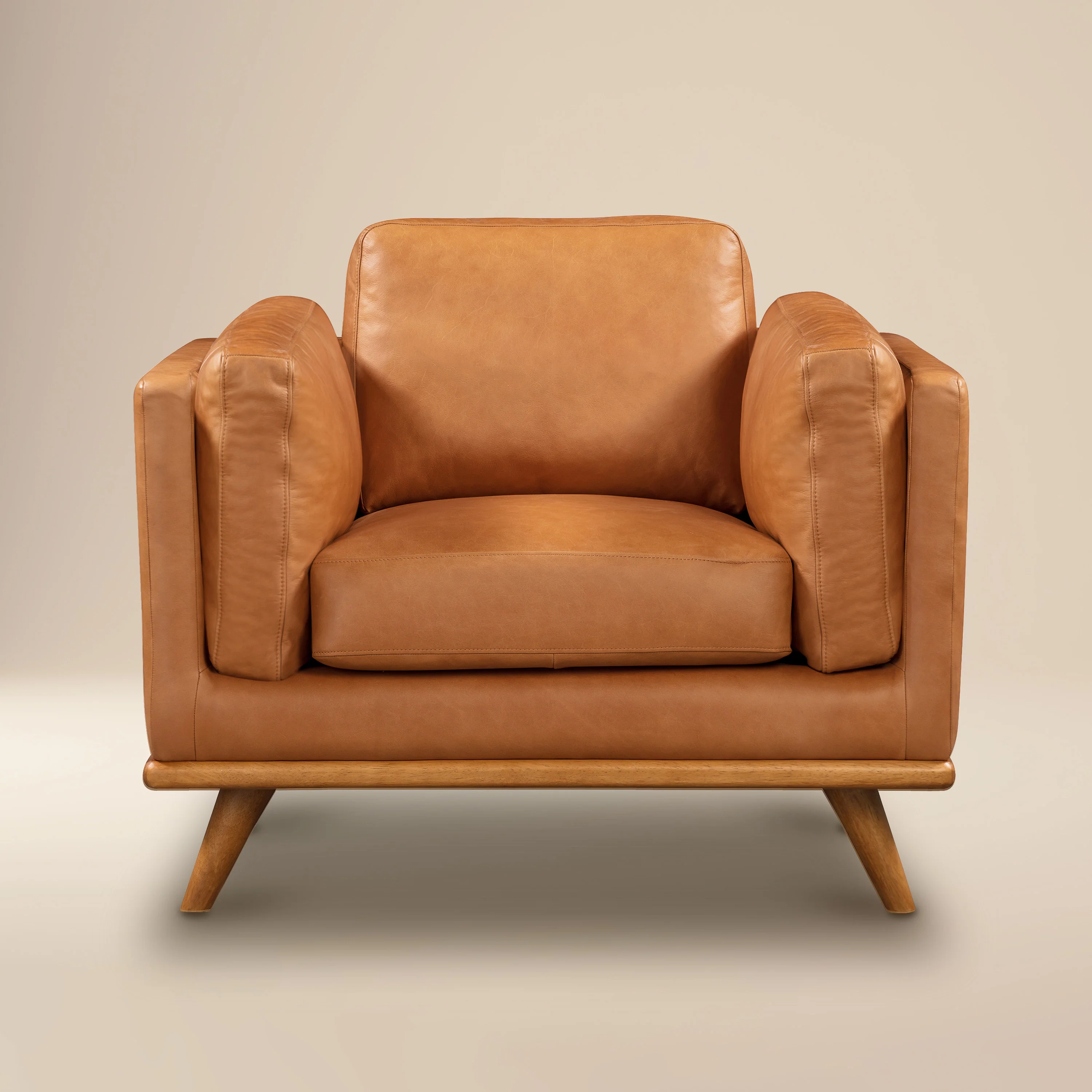 Cadiz Leather Lounge Chair | Saddle Tan