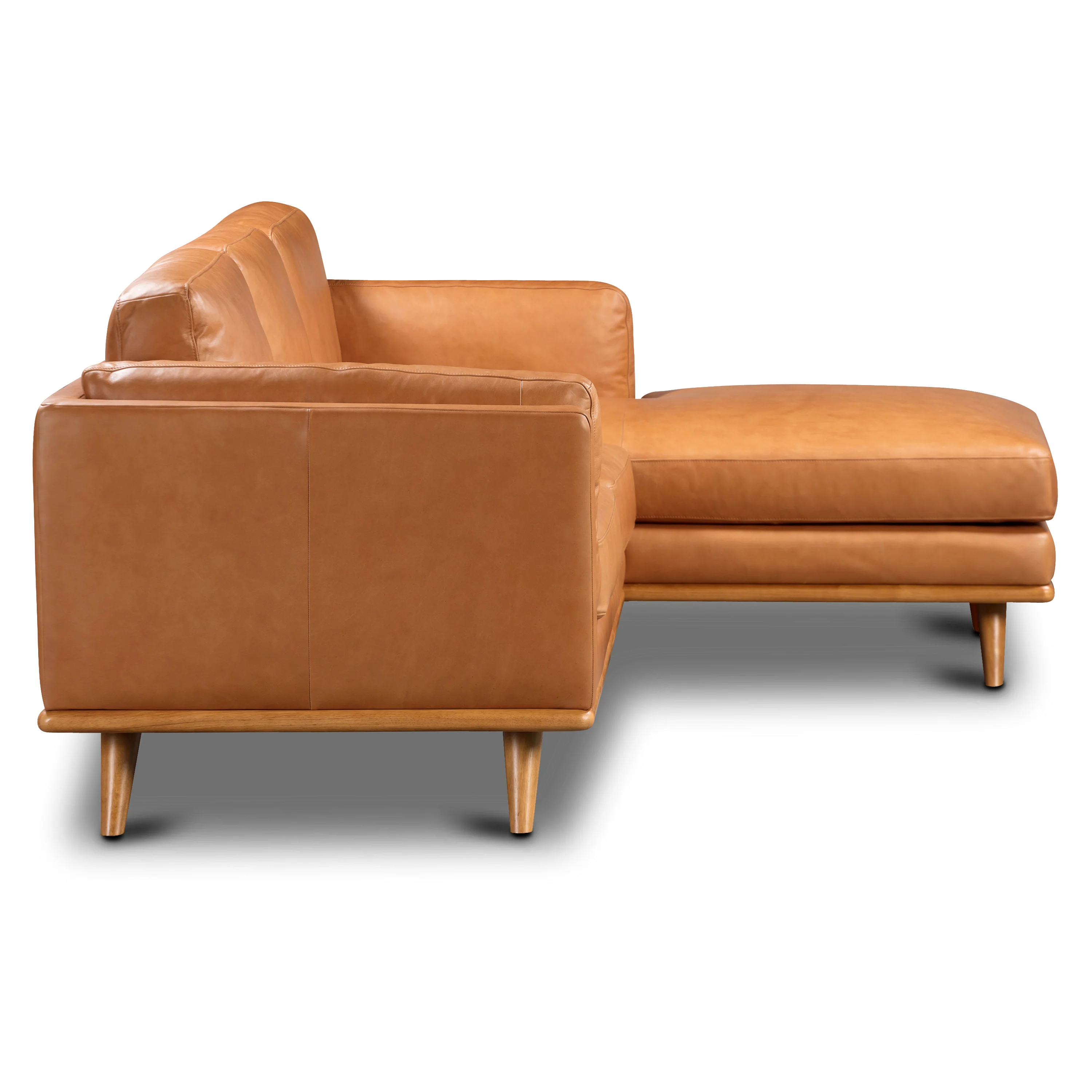Cadiz 90" Leather Right-Facing Sectional Sofa | Saddle Tan - Image 5