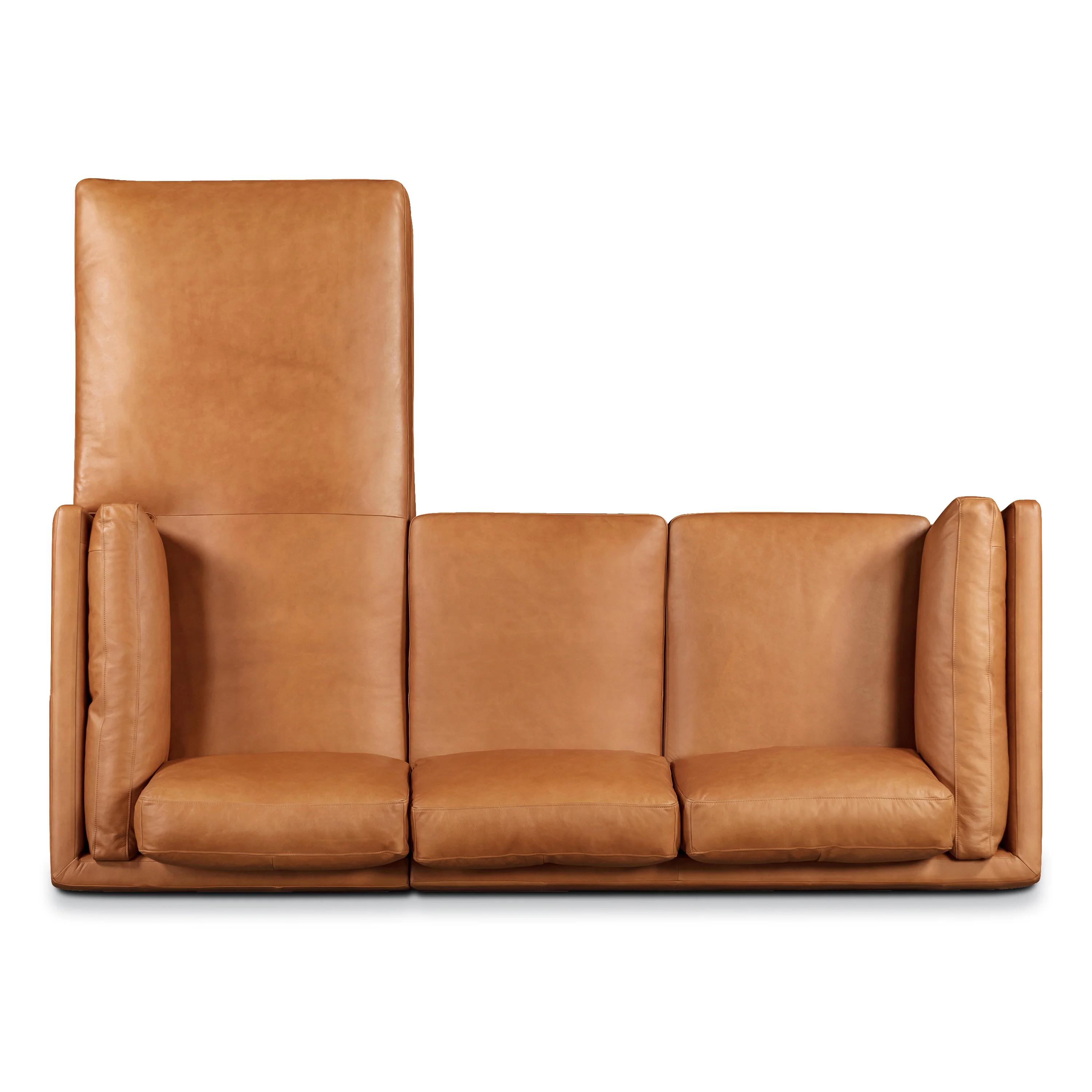 Cadiz 90" Leather Right-Facing Sectional Sofa | Saddle Tan - Image 7